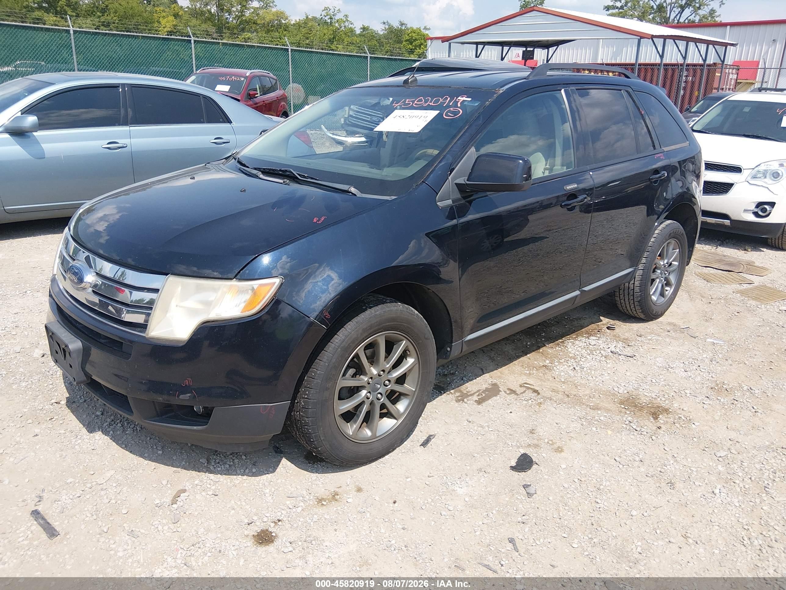 2008 Ford Edge Sel Black vin: 2FMDK38C88BB04298