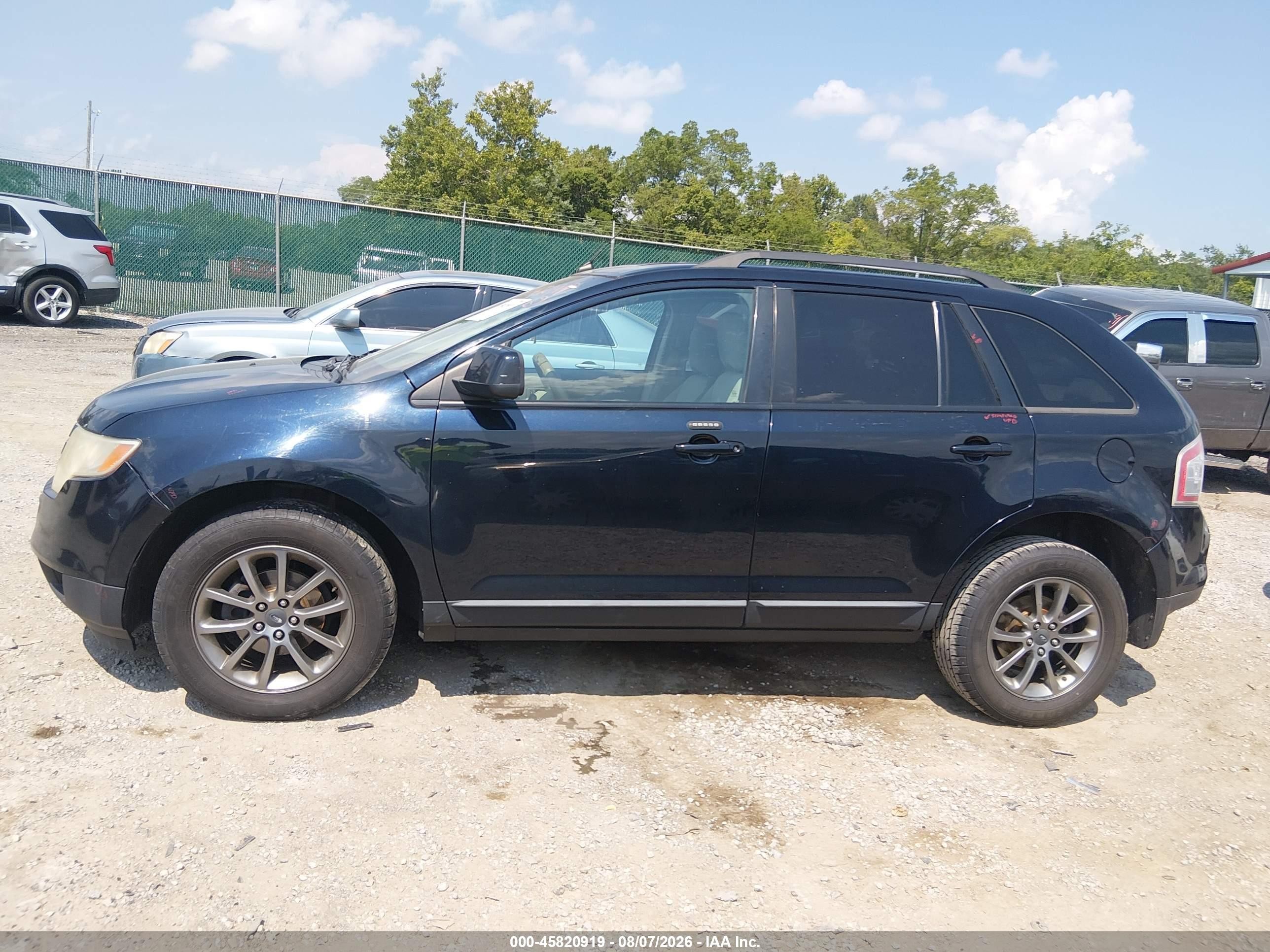 2008 Ford Edge Sel Black vin: 2FMDK38C88BB04298