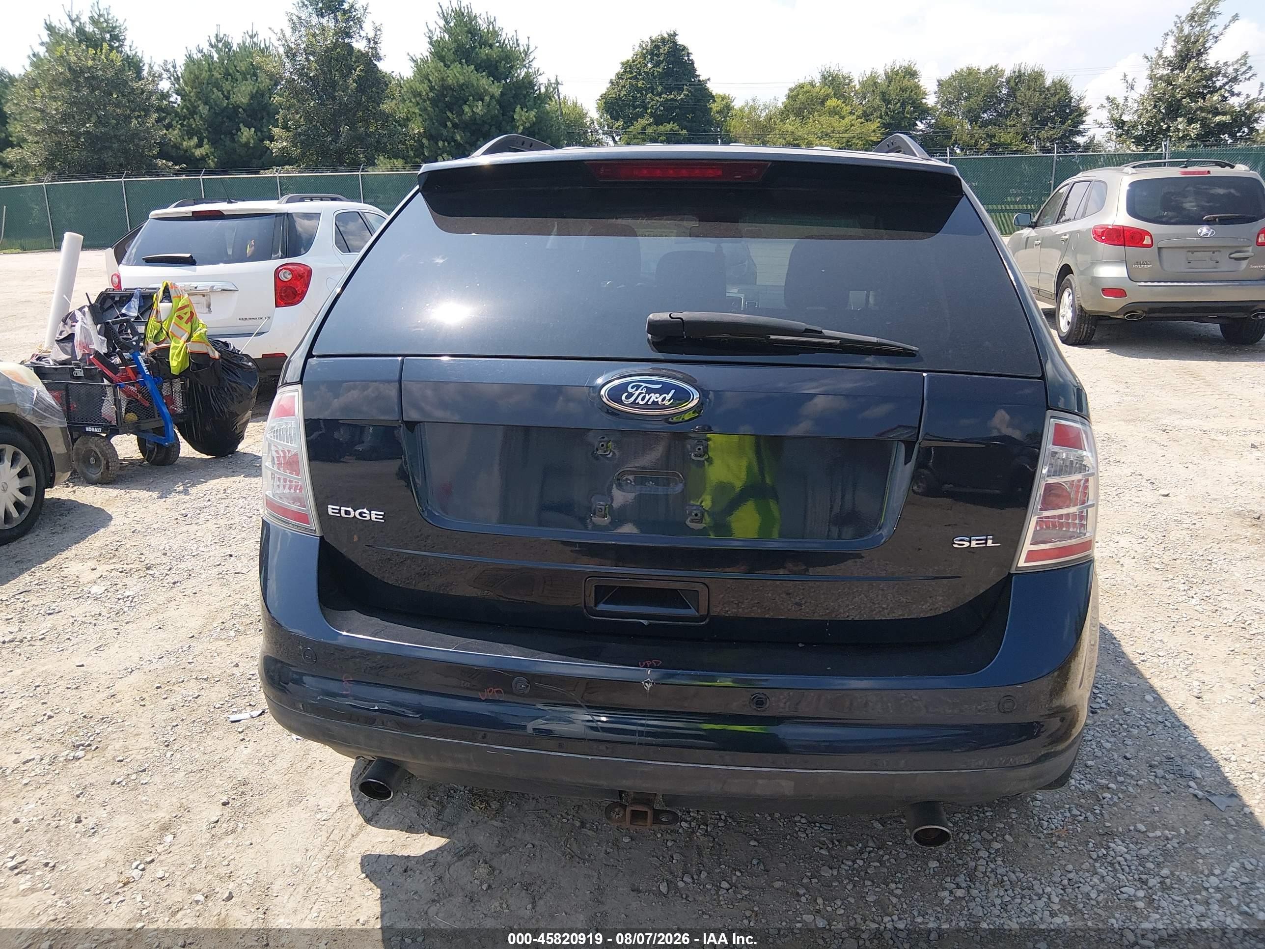 2008 Ford Edge Sel Black vin: 2FMDK38C88BB04298