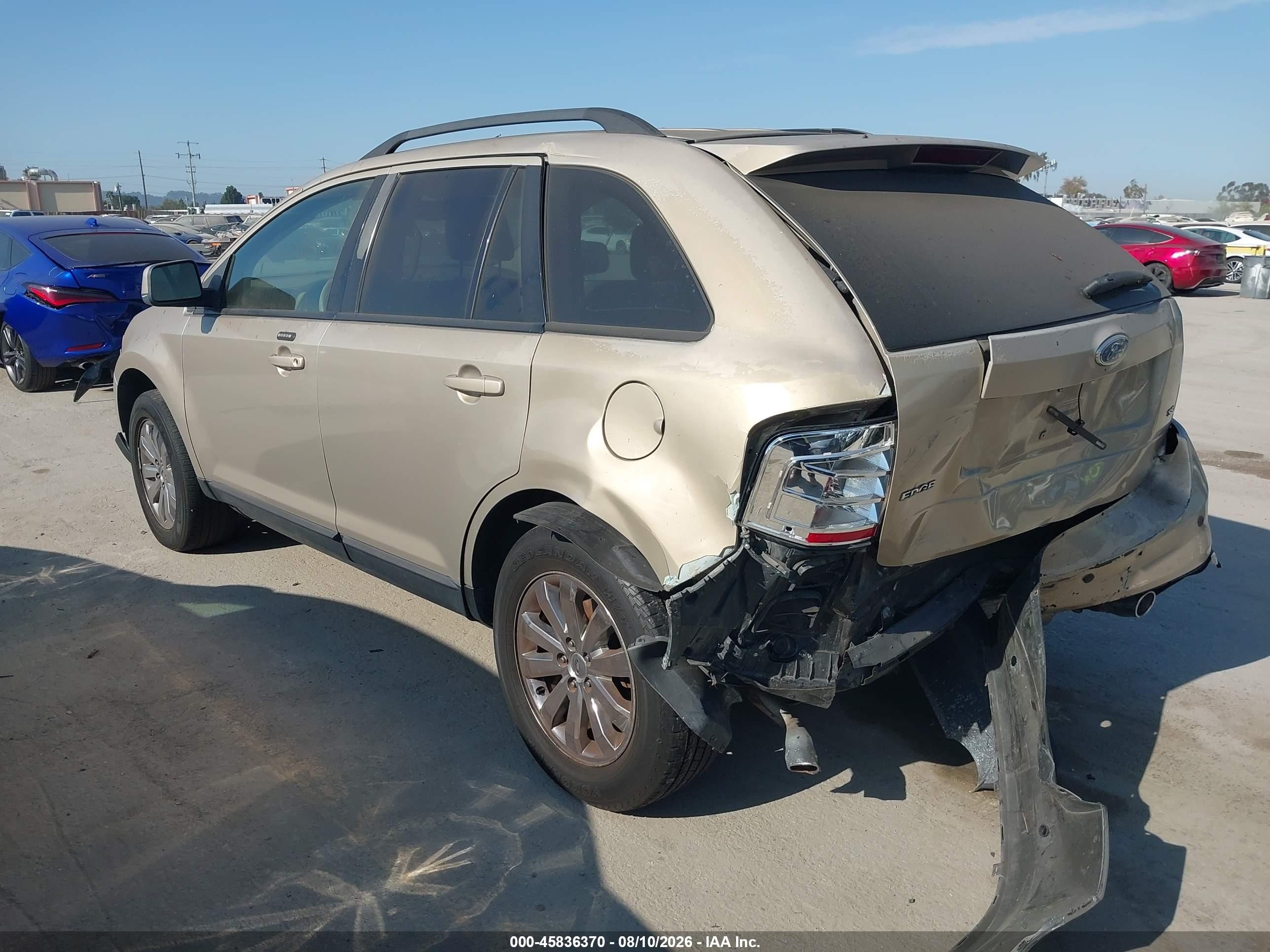 2007 Ford Edge Sel Gold vin: 2FMDK38C97BA27312