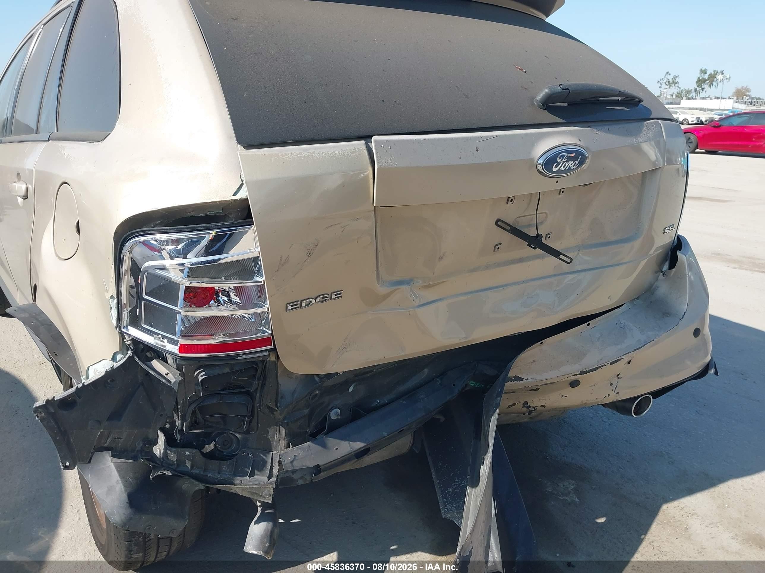 2007 Ford Edge Sel Gold vin: 2FMDK38C97BA27312