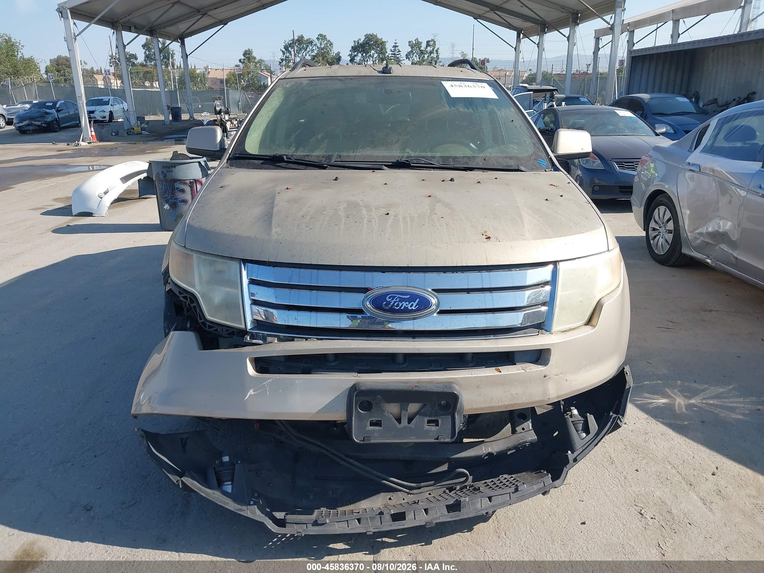 2007 Ford Edge Sel Gold vin: 2FMDK38C97BA27312
