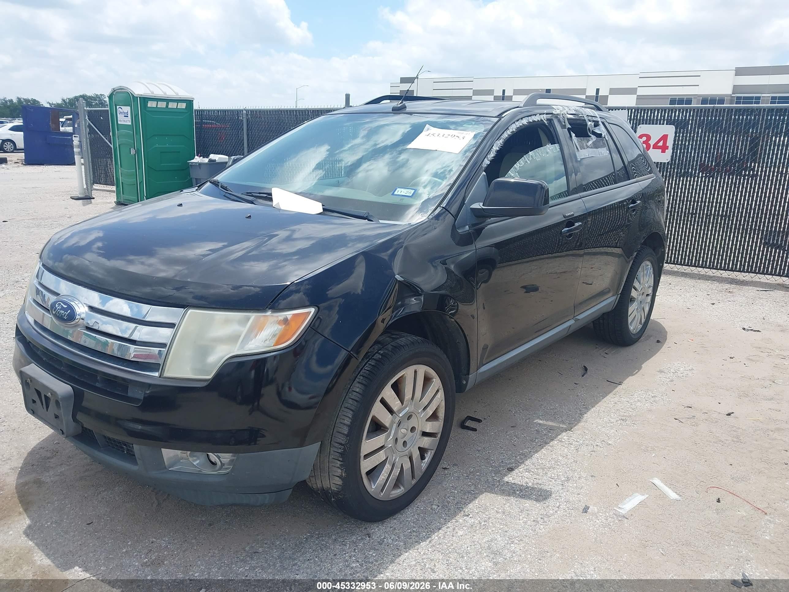 2009 Ford Edge Sel Black vin: 2FMDK38C99BA96987