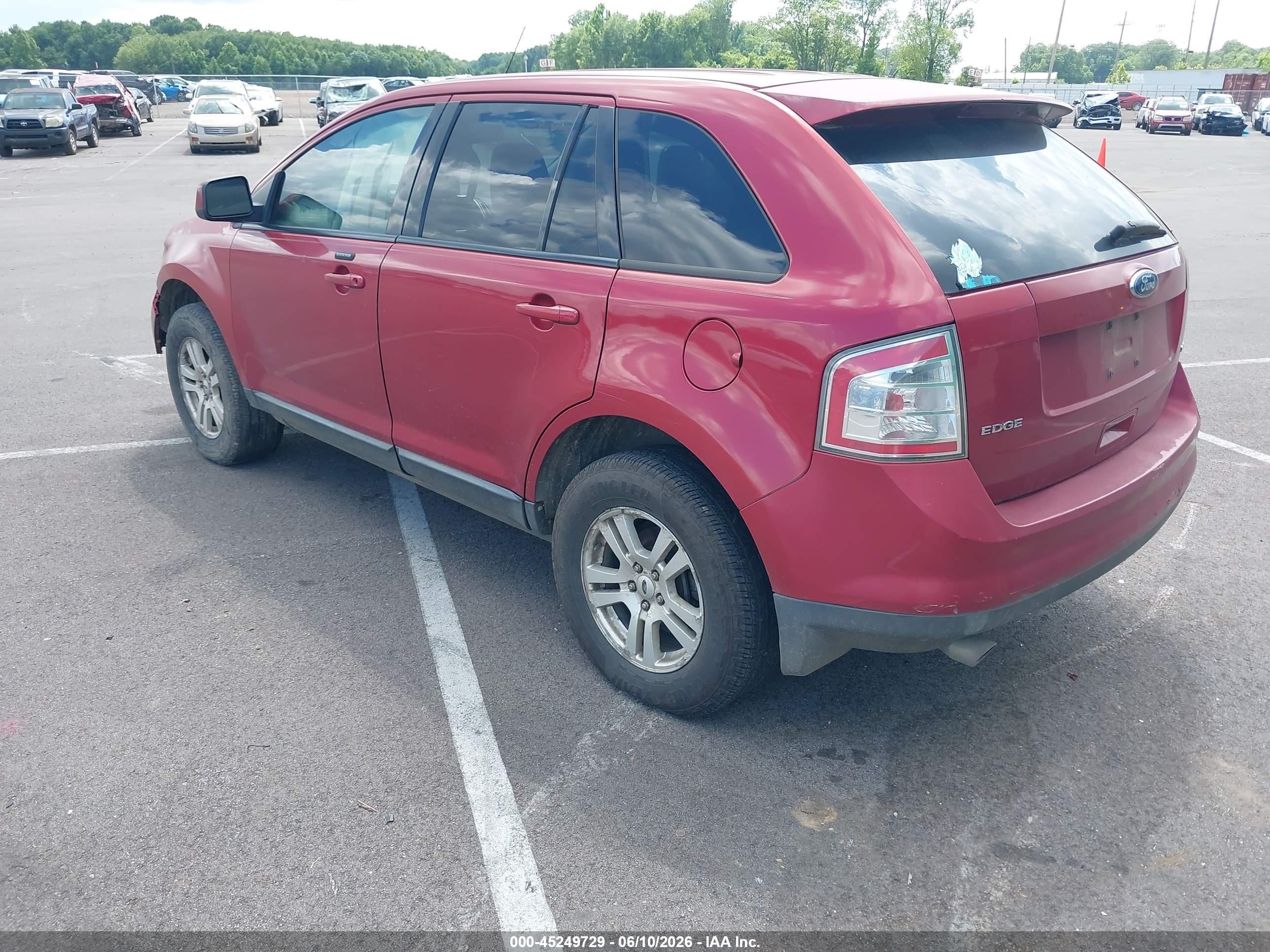 2008 Ford Edge Sel Red vin: 2FMDK38CX8BA09113