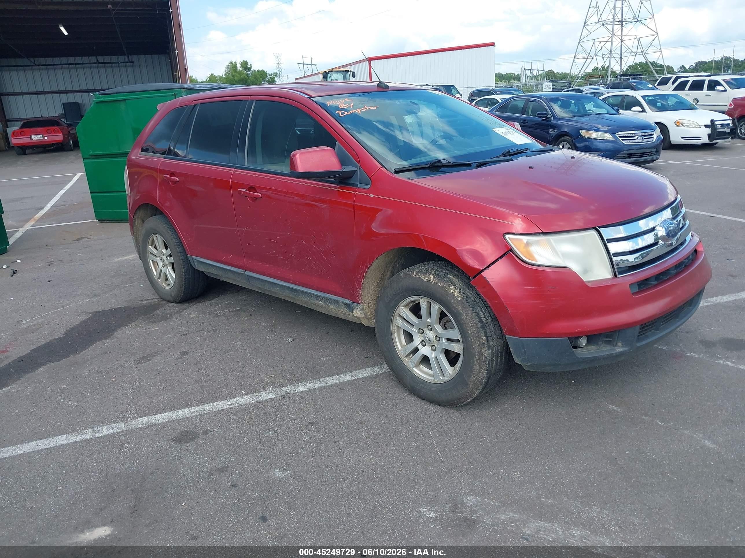2008 Ford Edge Sel Red vin: 2FMDK38CX8BA09113