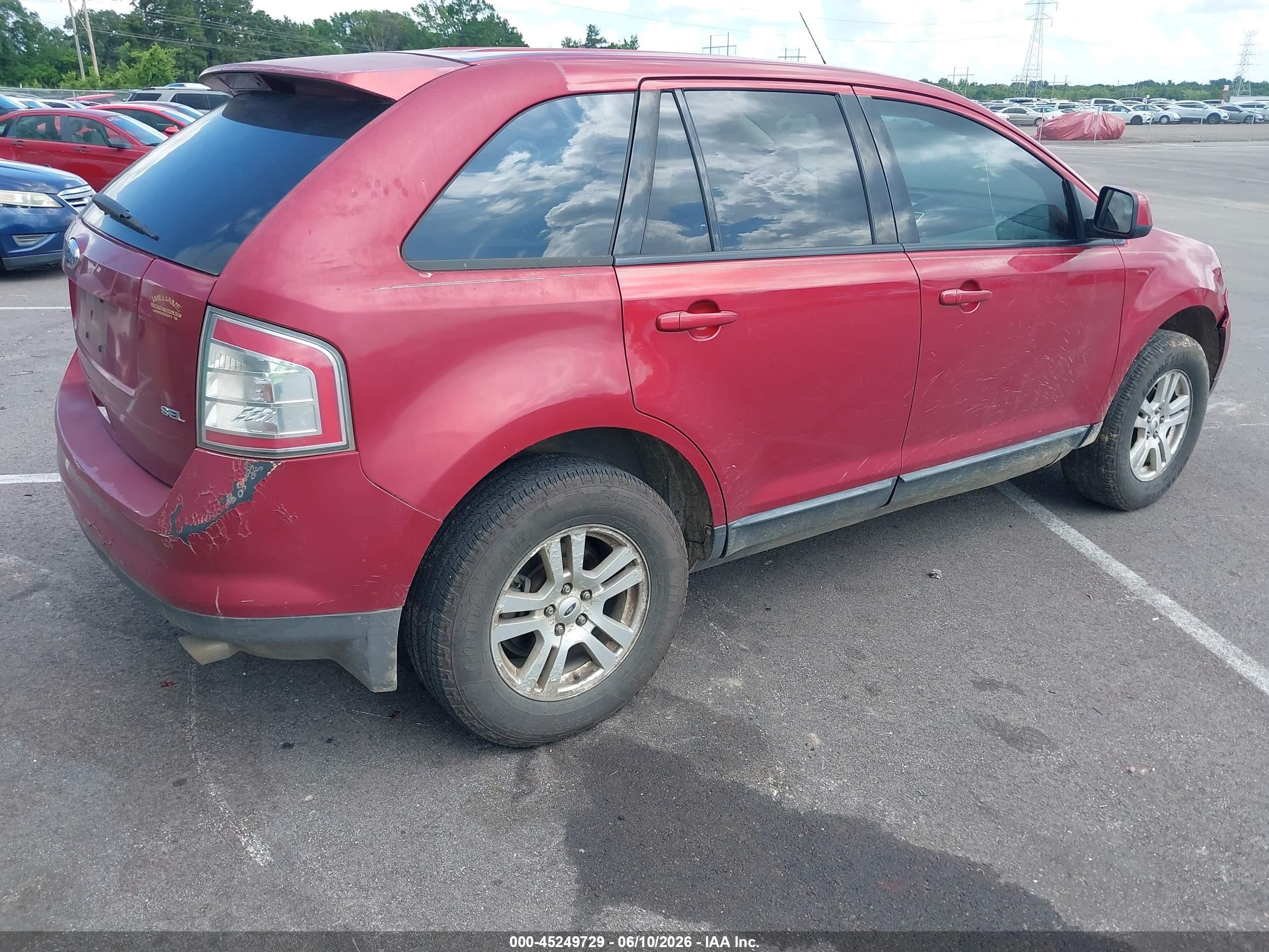 2008 Ford Edge Sel Red vin: 2FMDK38CX8BA09113
