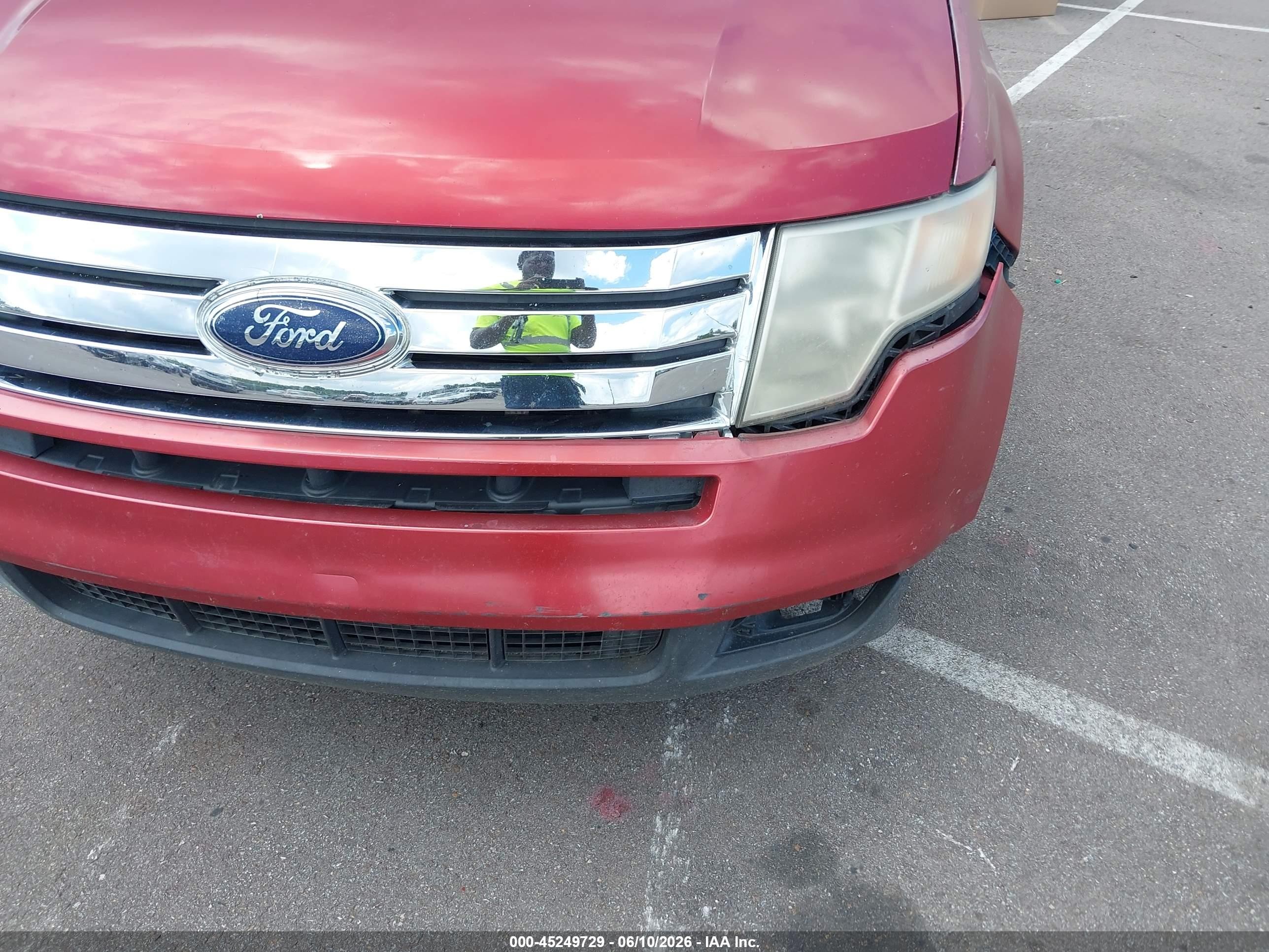 2008 Ford Edge Sel Red vin: 2FMDK38CX8BA09113
