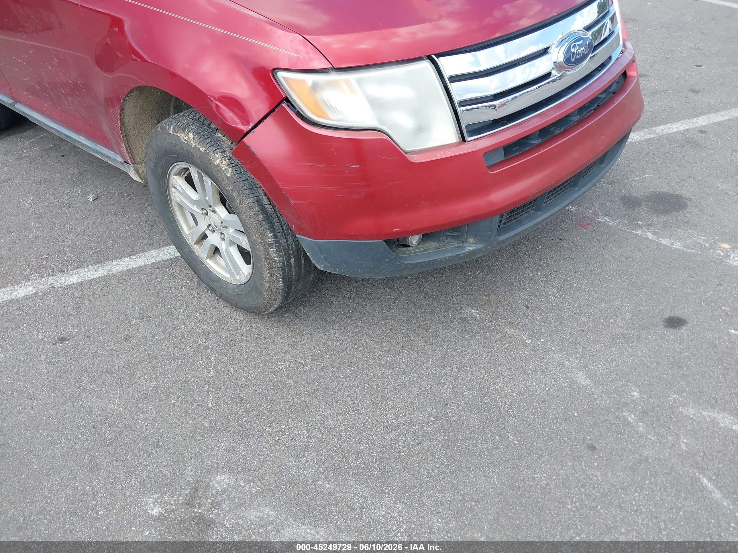 2008 Ford Edge Sel Red vin: 2FMDK38CX8BA09113