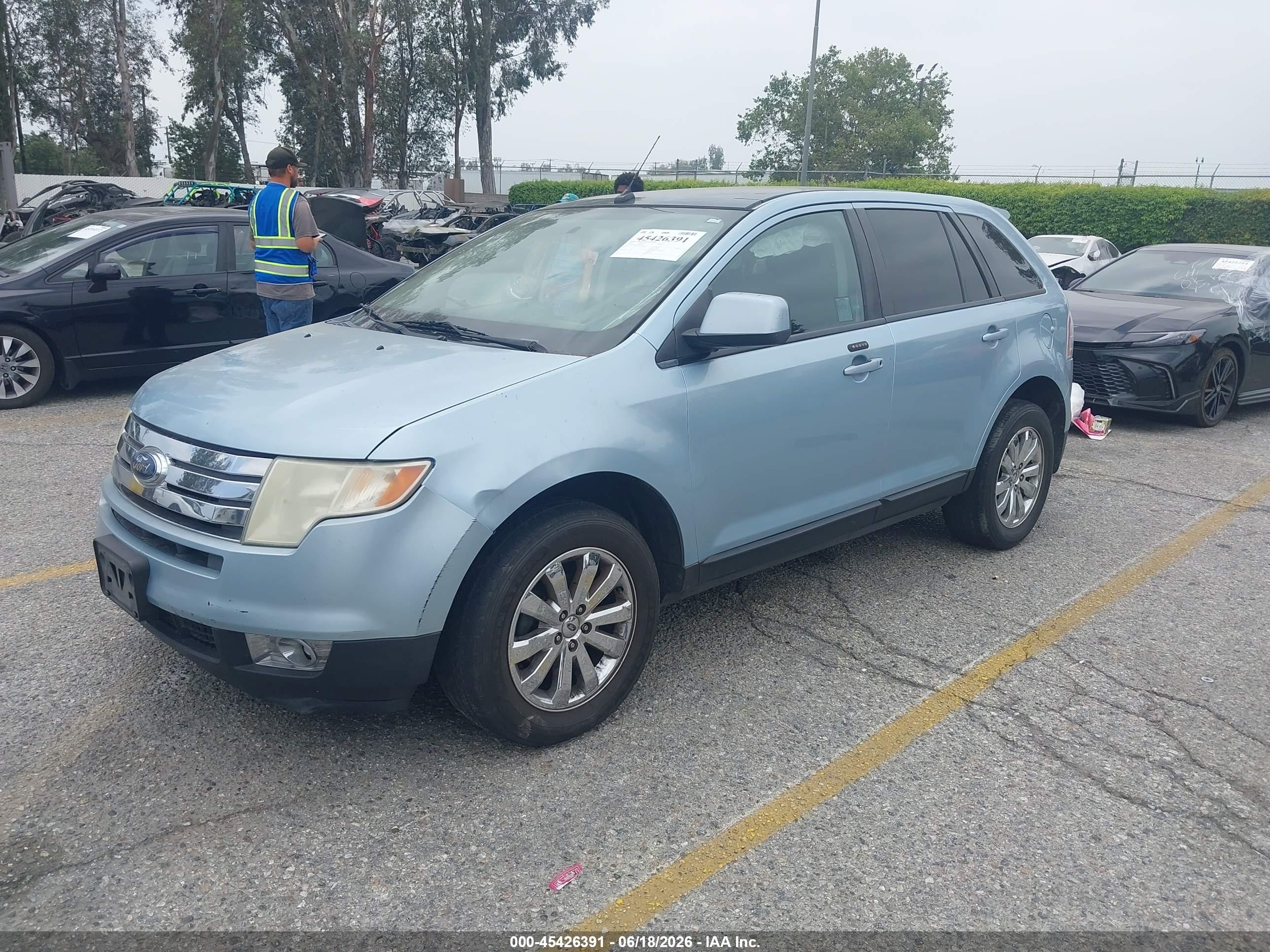 2008 Ford Edge Sel Blue vin: 2FMDK38CX8BA14683