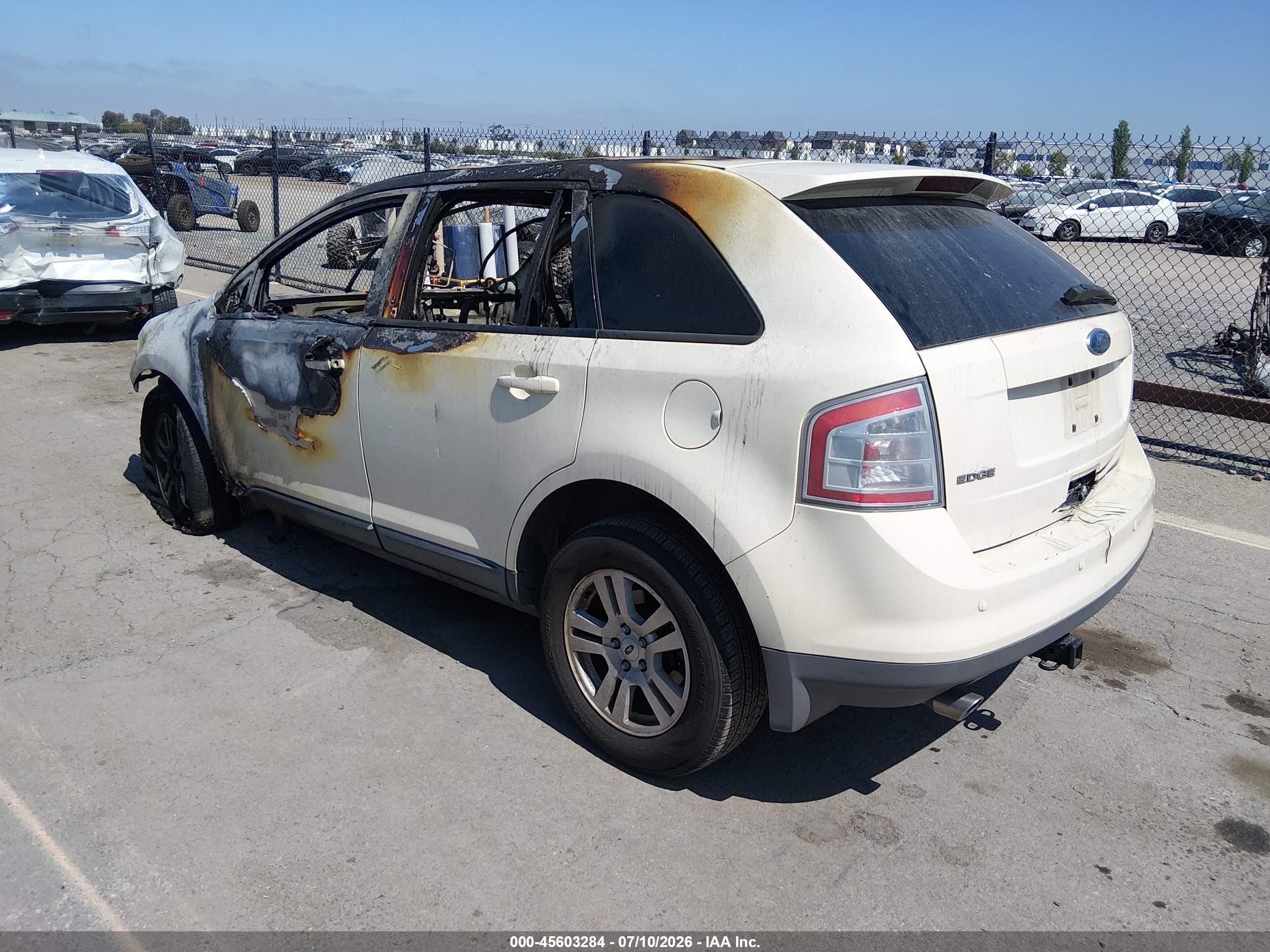 2008 Ford Edge Sel White vin: 2FMDK38CX8BA71532