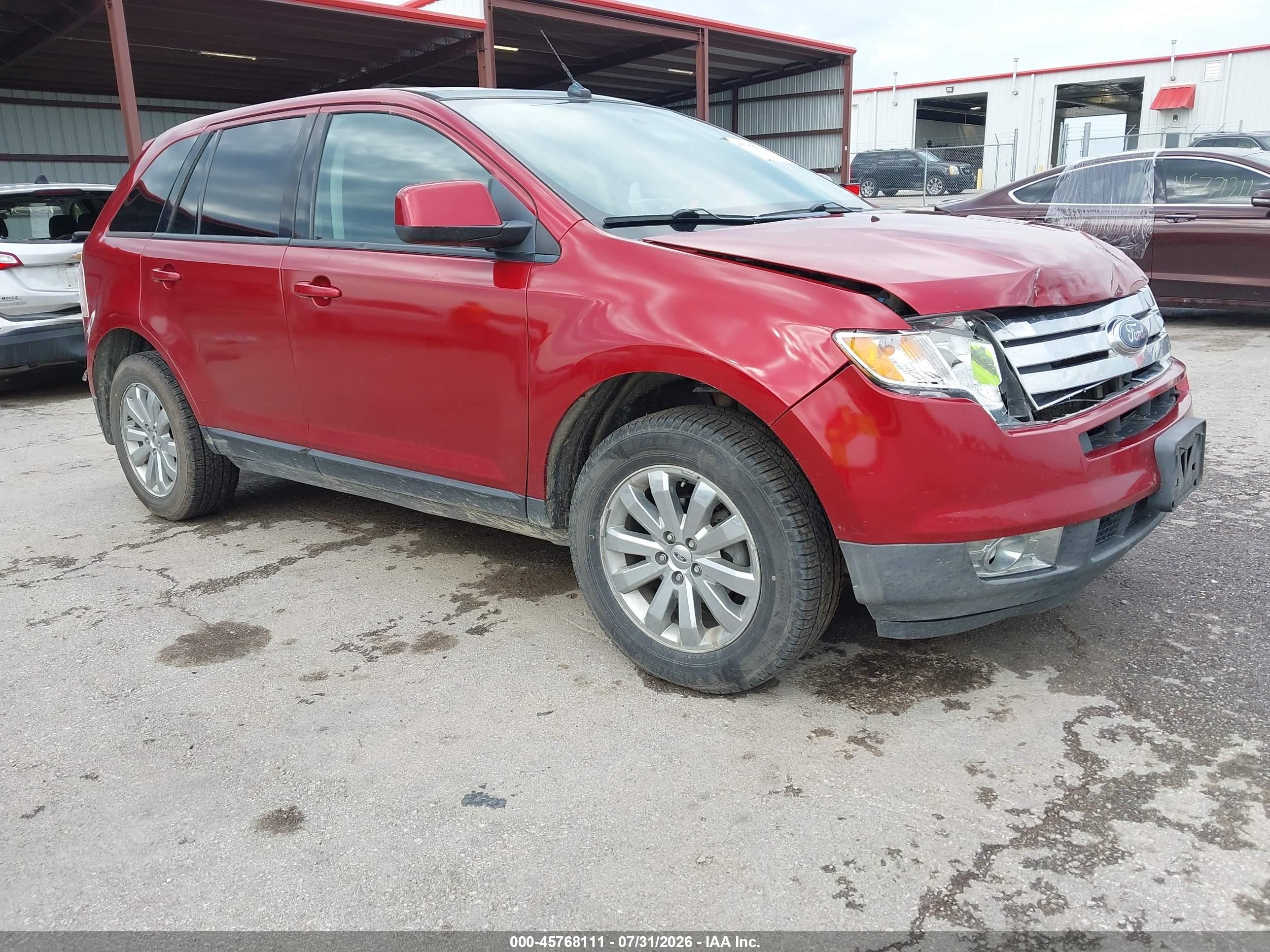 2008 Ford Edge Sel Red vin: 2FMDK38CX8BA99895