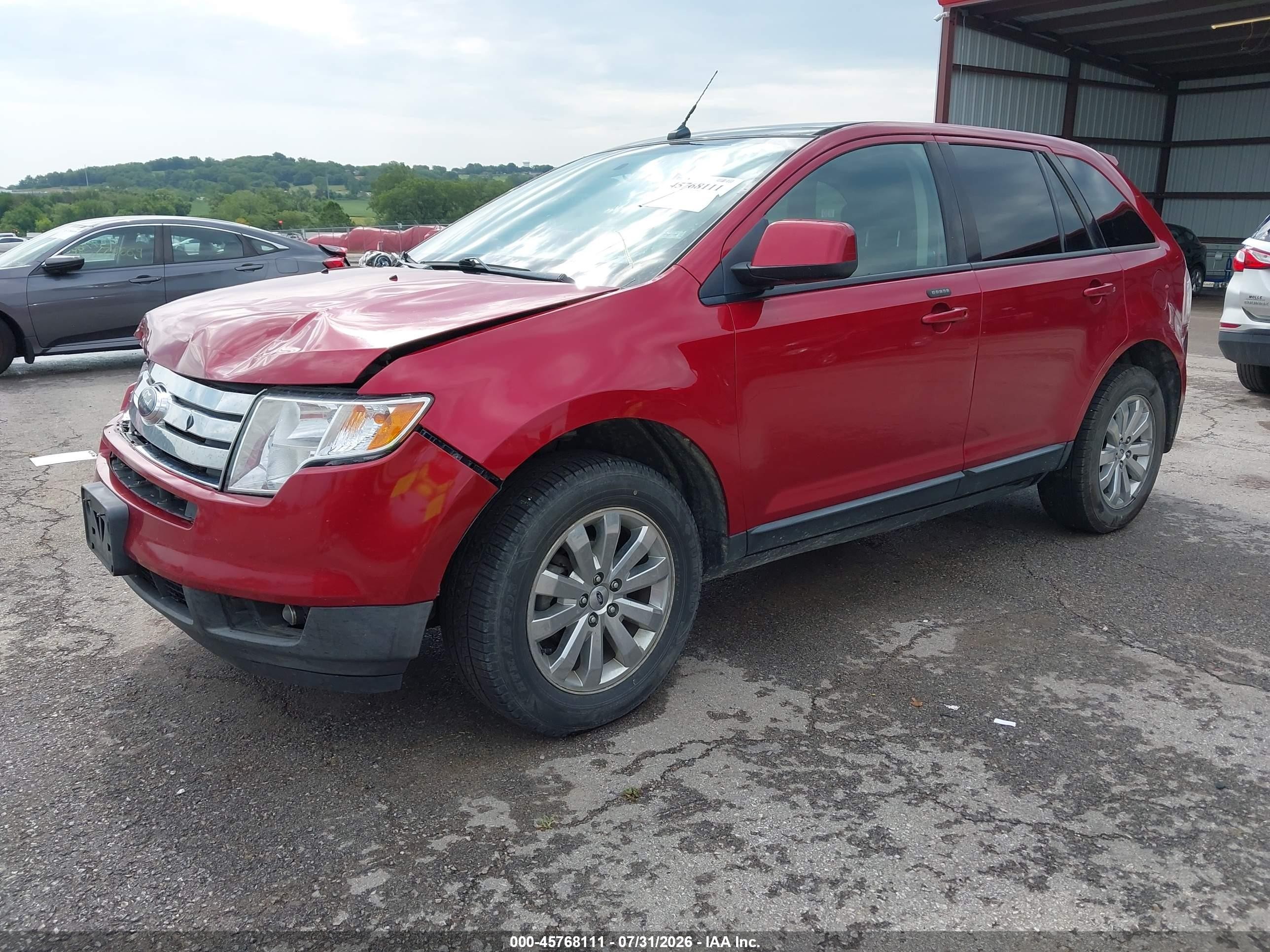 2008 Ford Edge Sel Red vin: 2FMDK38CX8BA99895