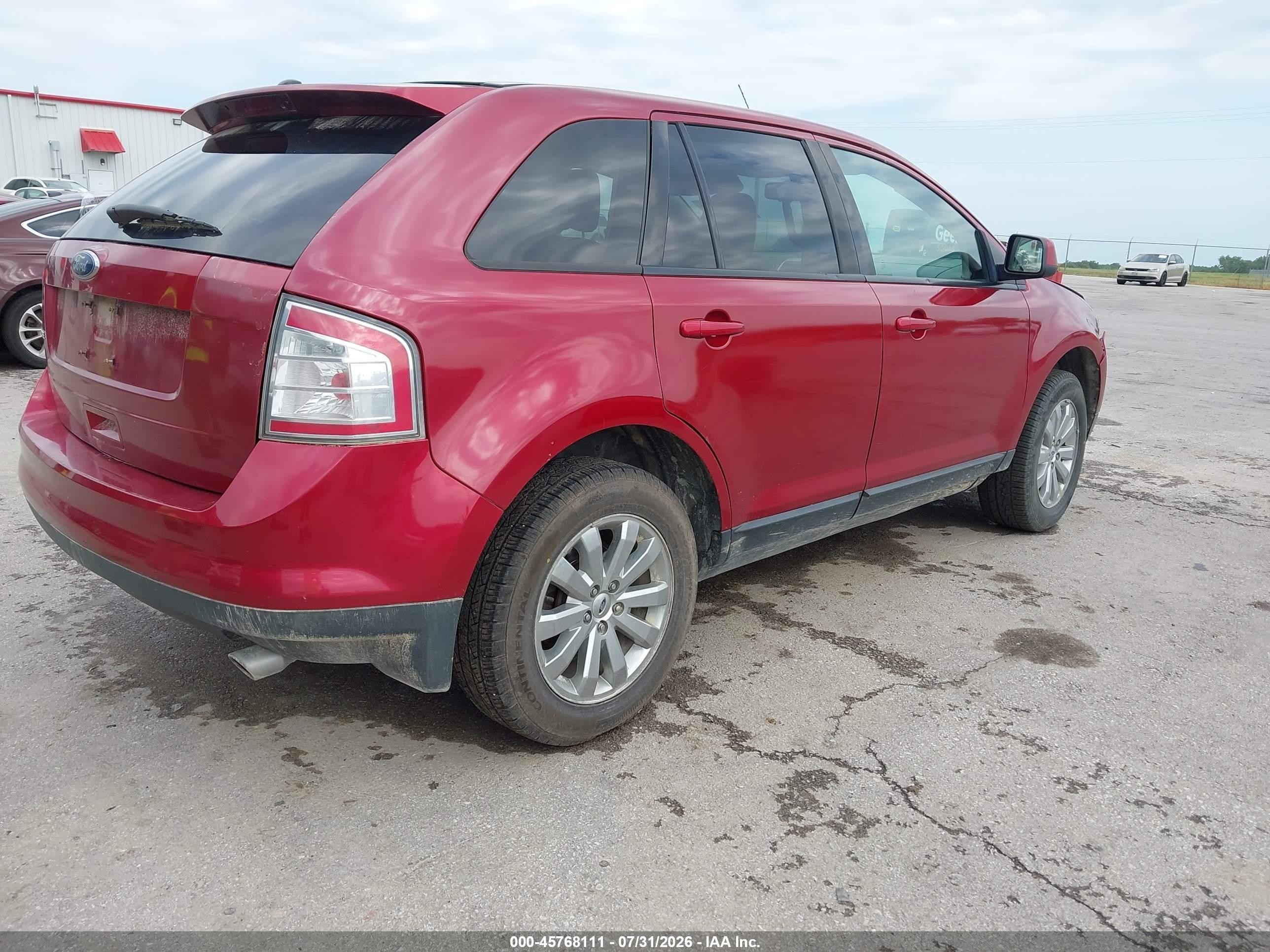 2008 Ford Edge Sel Red vin: 2FMDK38CX8BA99895