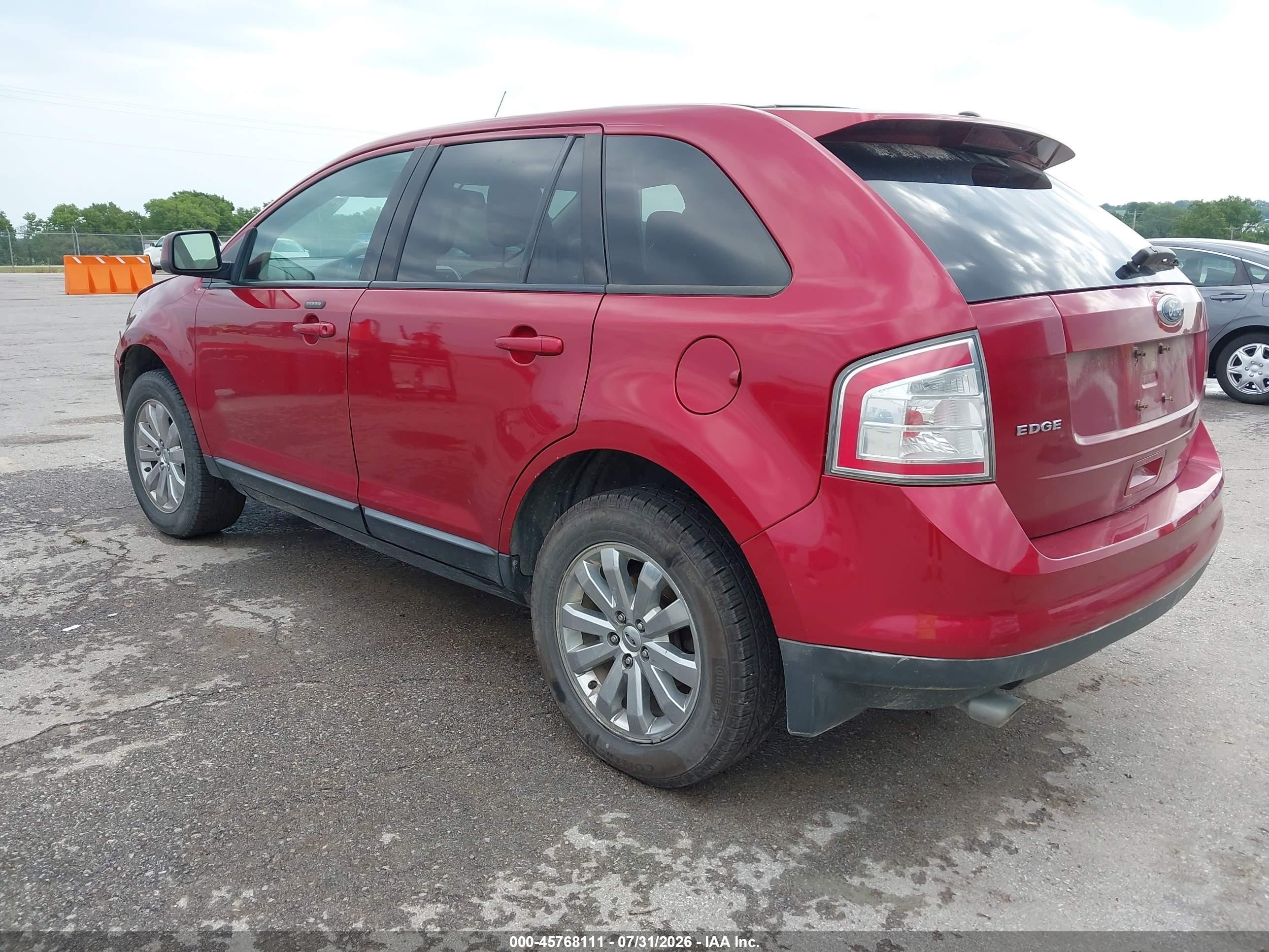 2008 Ford Edge Sel Red vin: 2FMDK38CX8BA99895