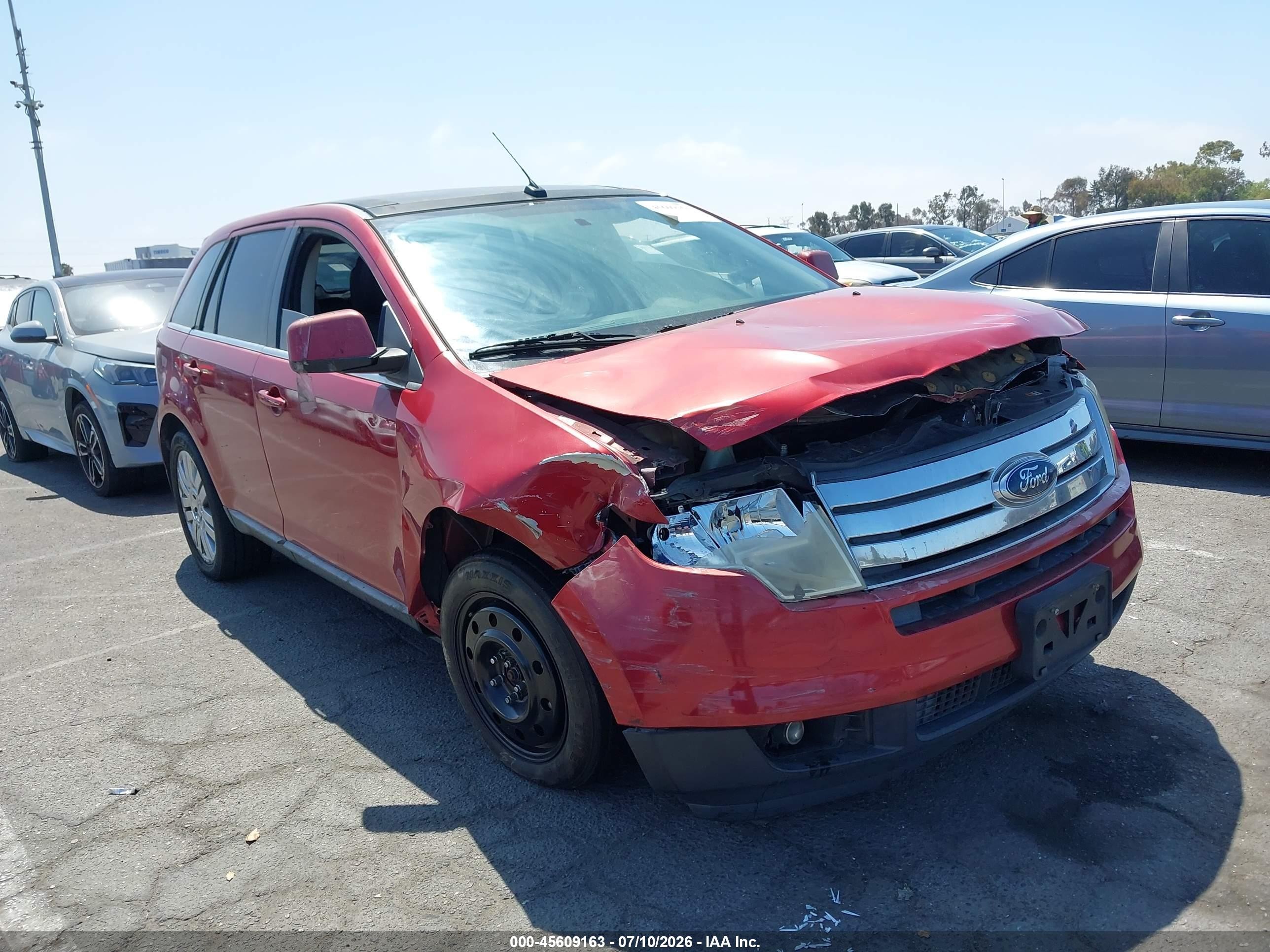 2008 Ford Edge Limited Red vin: 2FMDK39C08BA75801