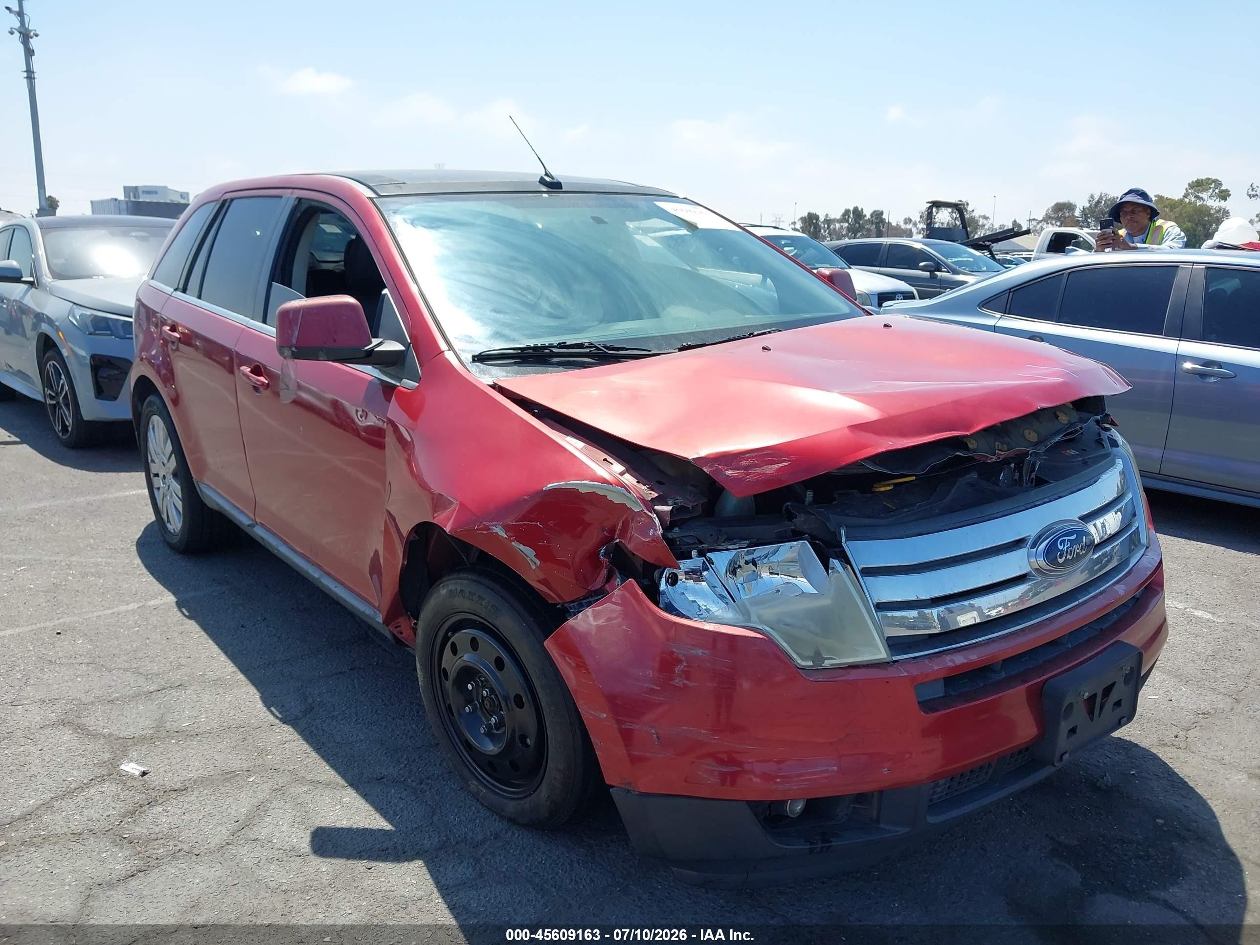 2008 Ford Edge Limited Red vin: 2FMDK39C08BA75801