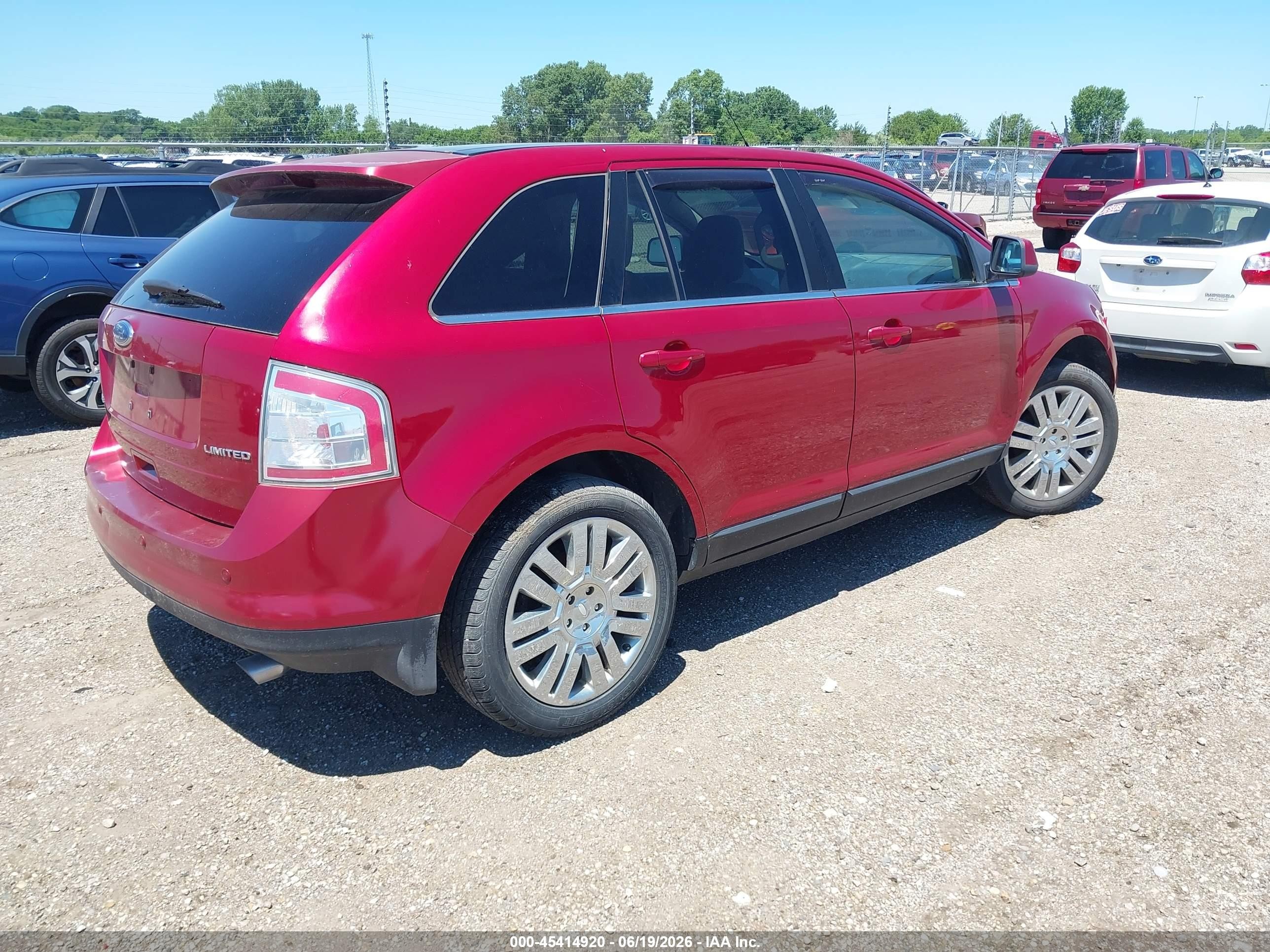 2008 Ford Edge Limited Red vin: 2FMDK39C08BB20364