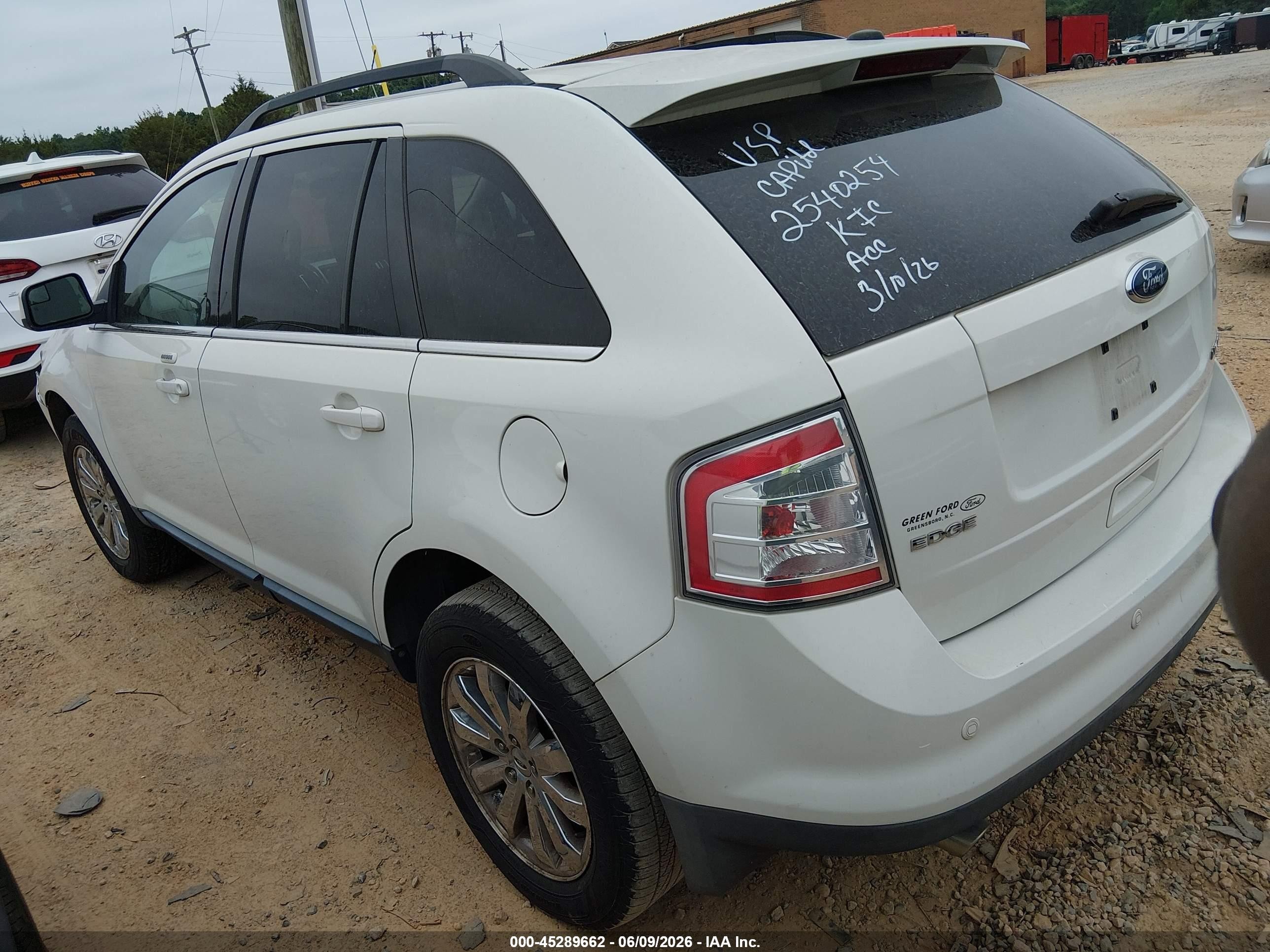 2009 Ford Edge Limited White vin: 2FMDK39C09BA49913