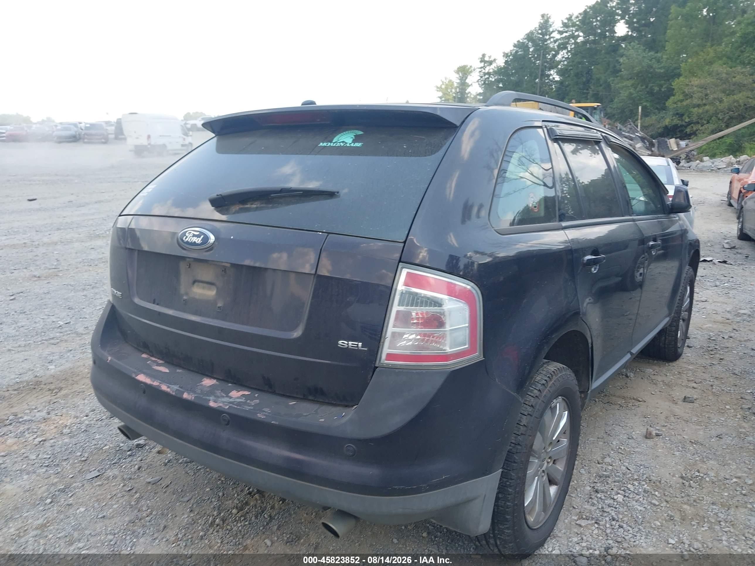 2007 Ford Edge Sel Plus Black vin: 2FMDK39C17BA21342