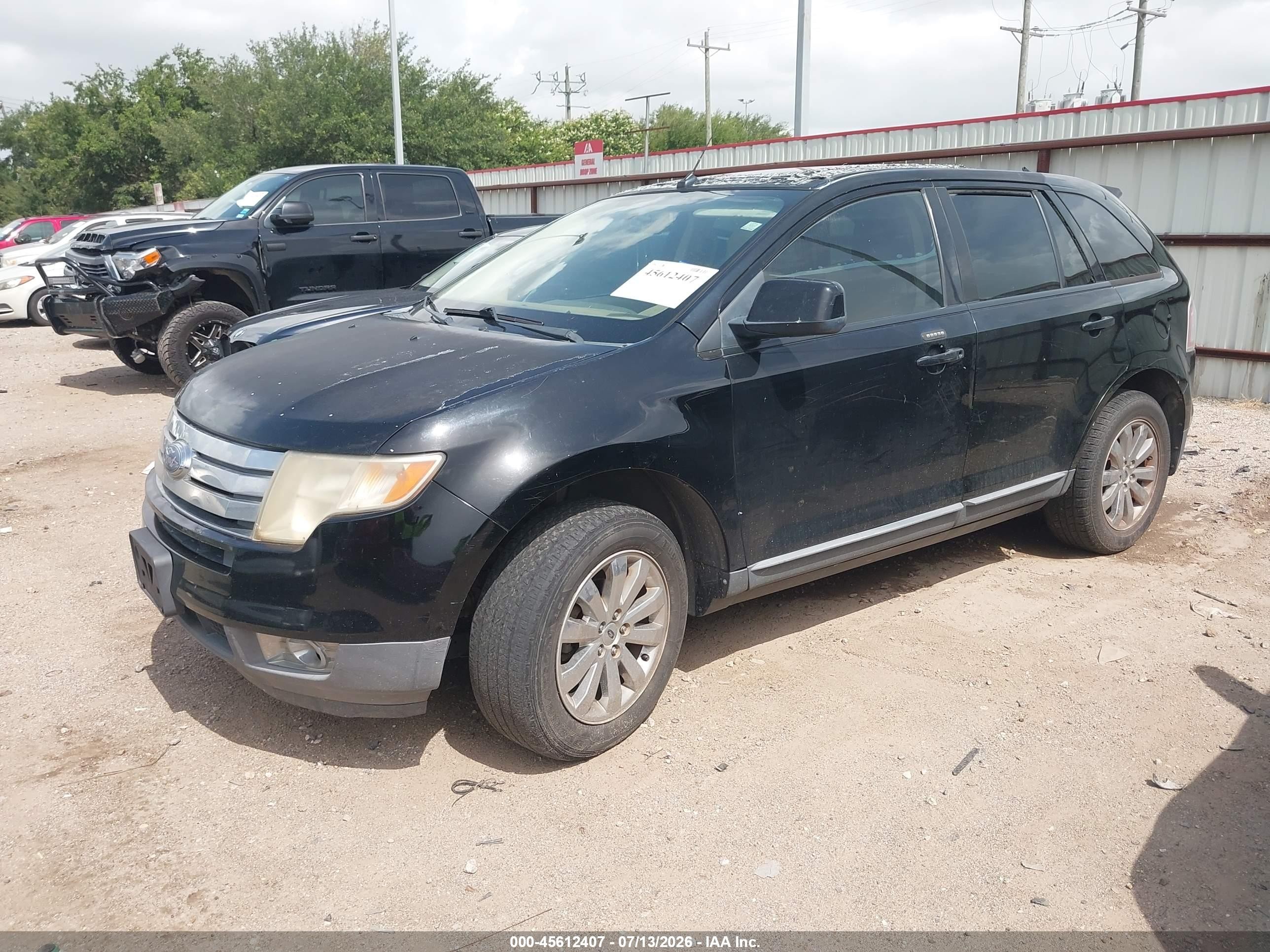 2007 Ford Edge Sel Plus Черный vin: 2FMDK39C27BB67331