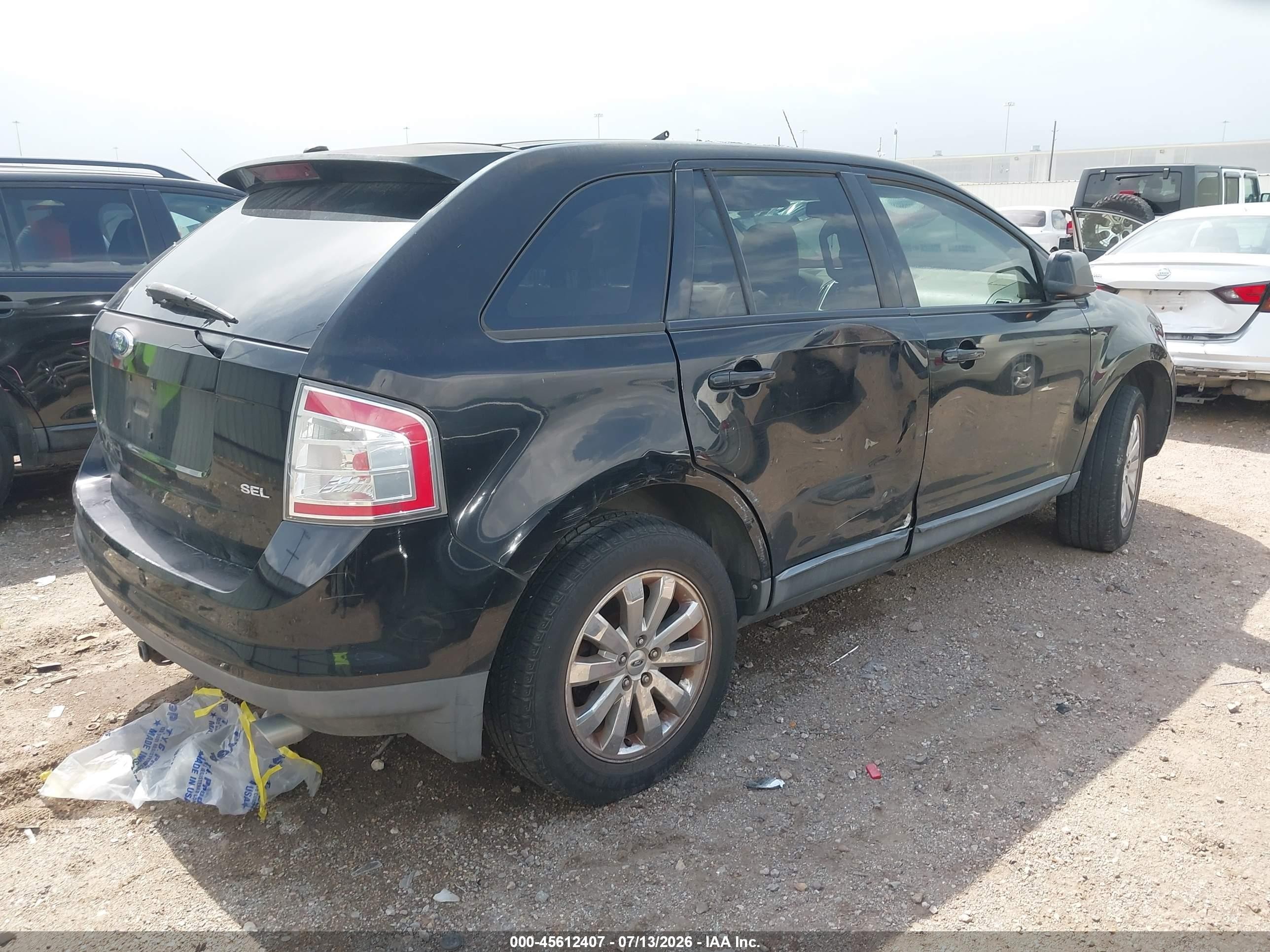 2007 Ford Edge Sel Plus Черный vin: 2FMDK39C27BB67331