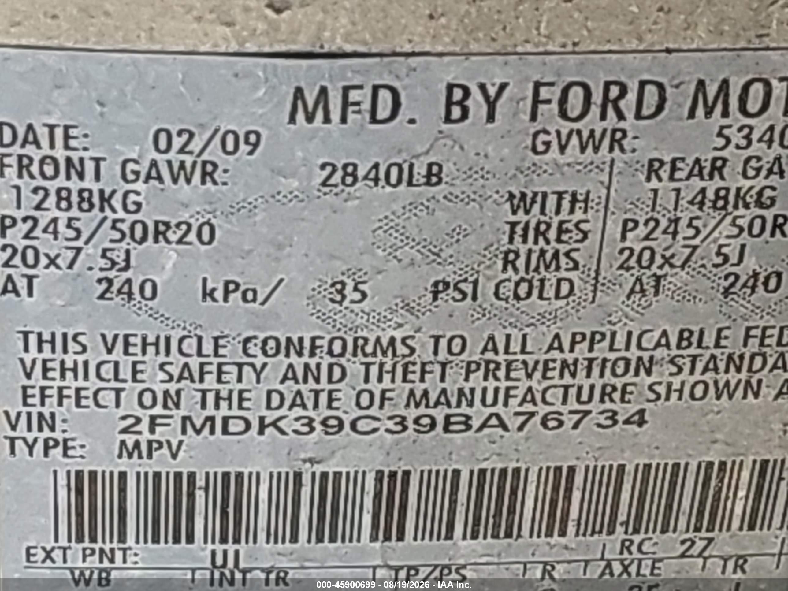 2009 Ford Edge Limited Серебряный vin: 2FMDK39C39BA76734