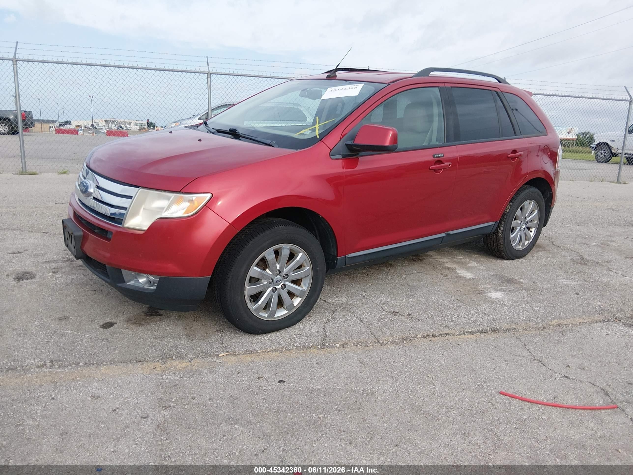 2007 Ford Edge Sel Plus Red vin: 2FMDK39C47BB59568