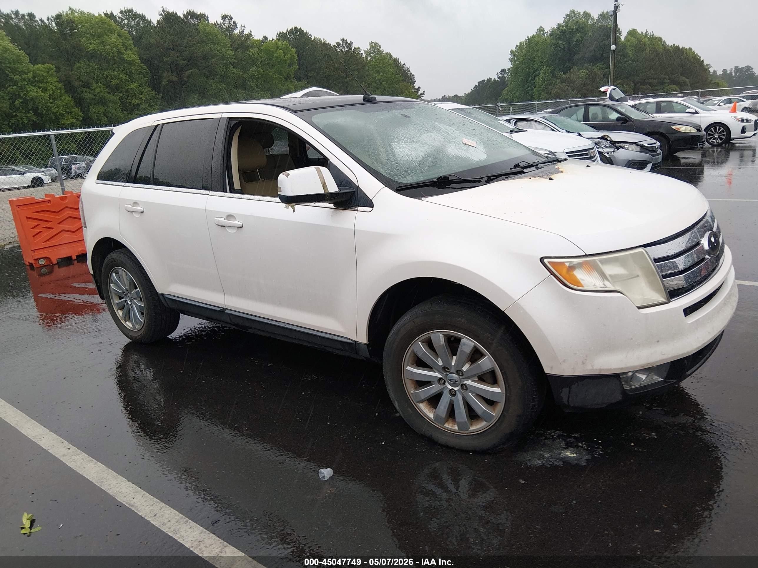 2009 Ford Edge Limited White vin: 2FMDK39C49BA49784