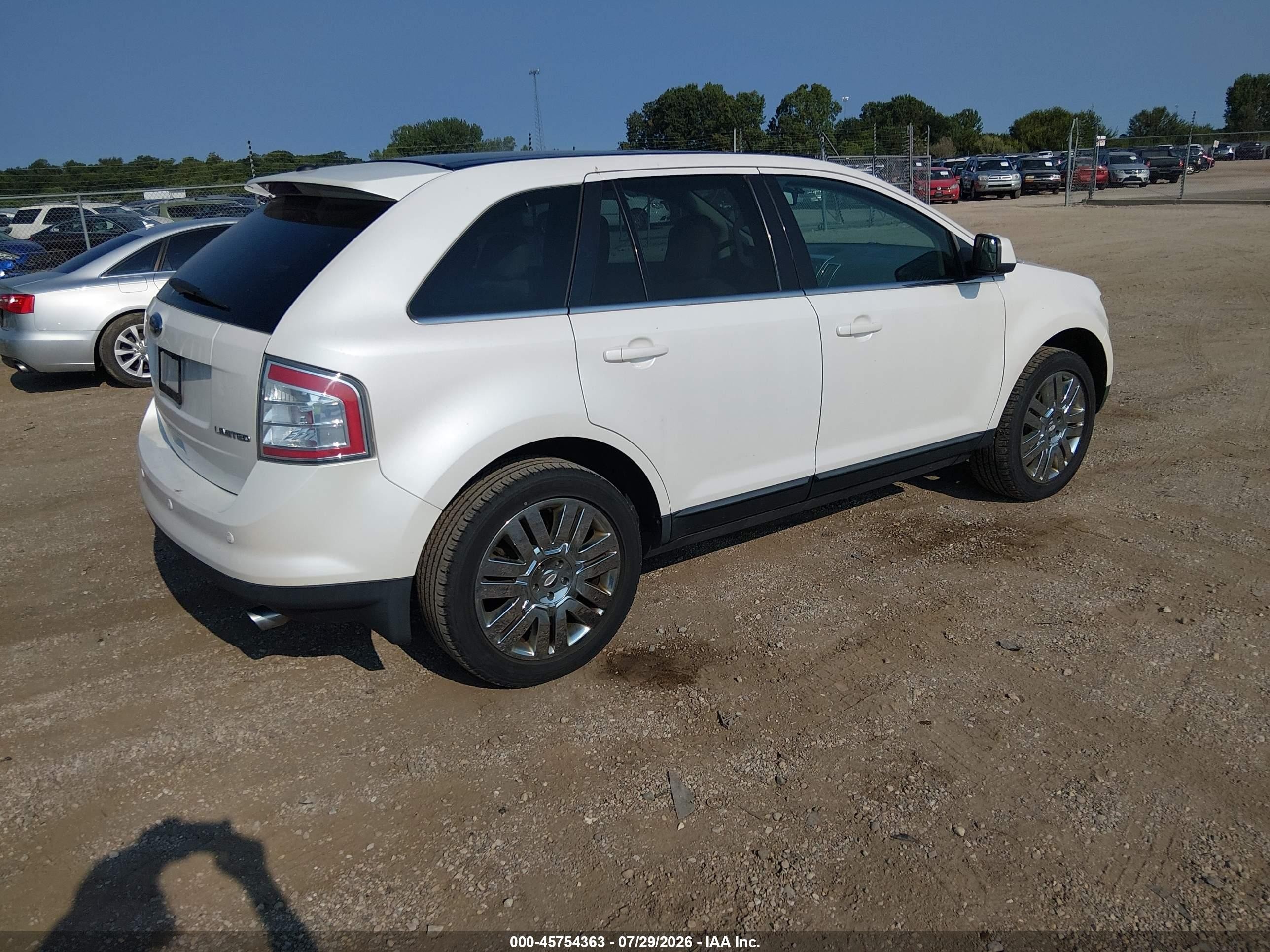 2009 Ford Edge Limited White vin: 2FMDK39C49BA87225