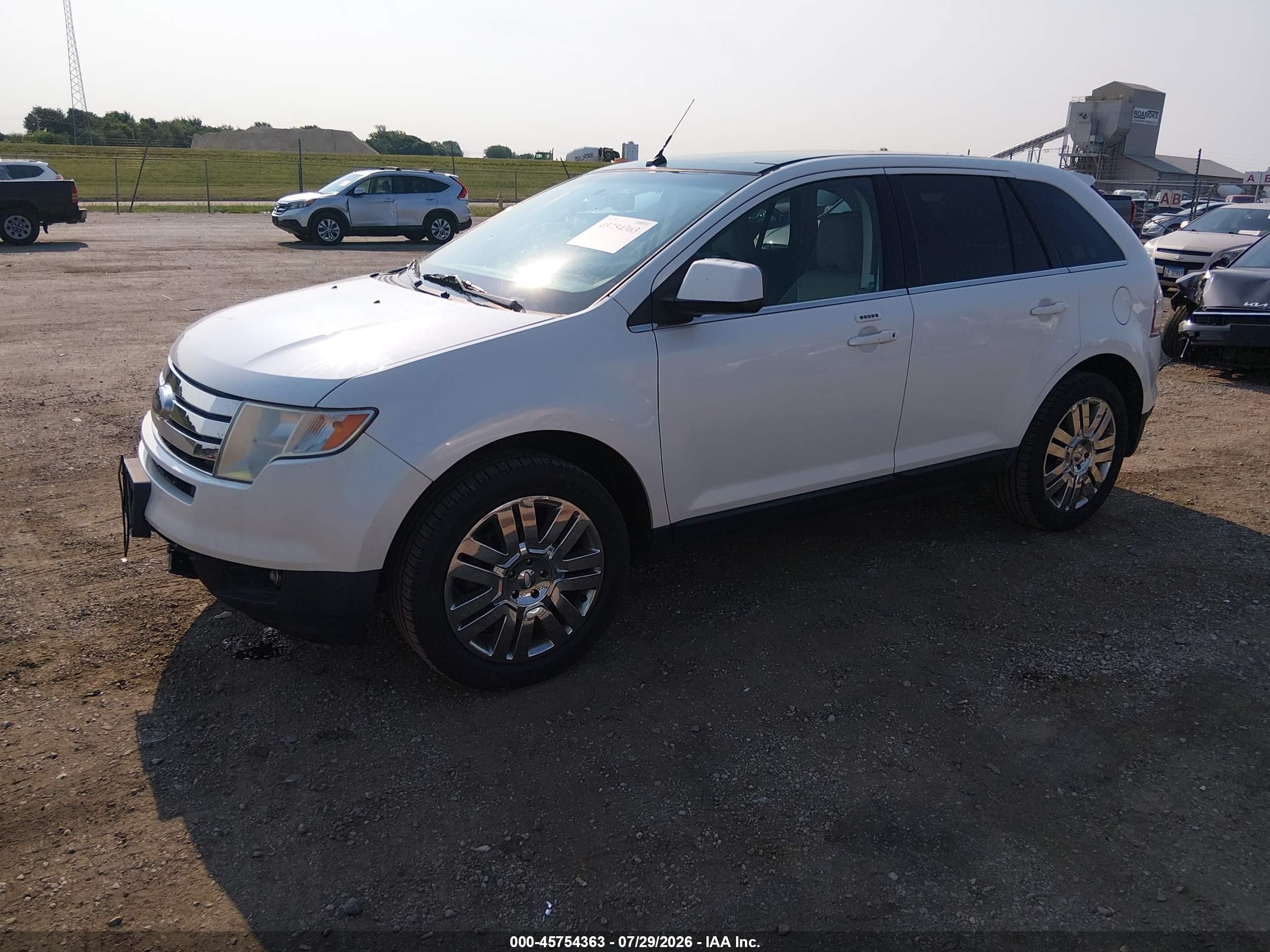 2009 Ford Edge Limited White vin: 2FMDK39C49BA87225