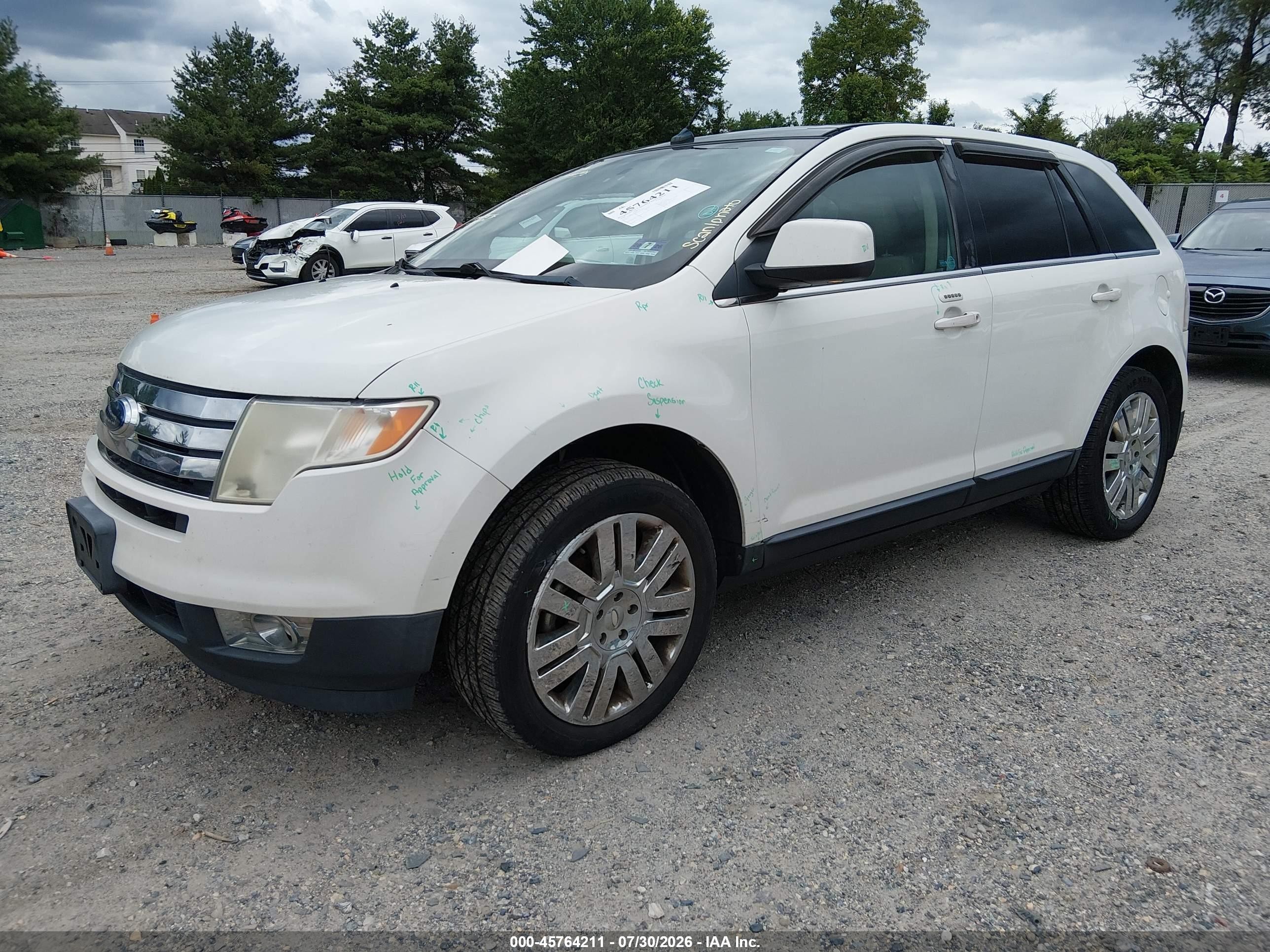 2009 Ford Edge Limited White vin: 2FMDK39C49BA87564