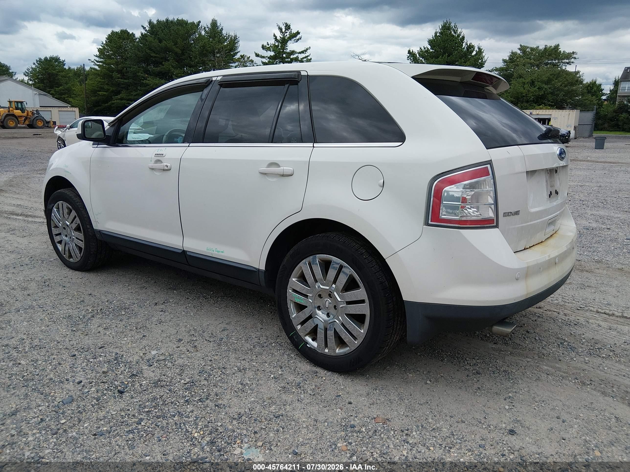 2009 Ford Edge Limited White vin: 2FMDK39C49BA87564