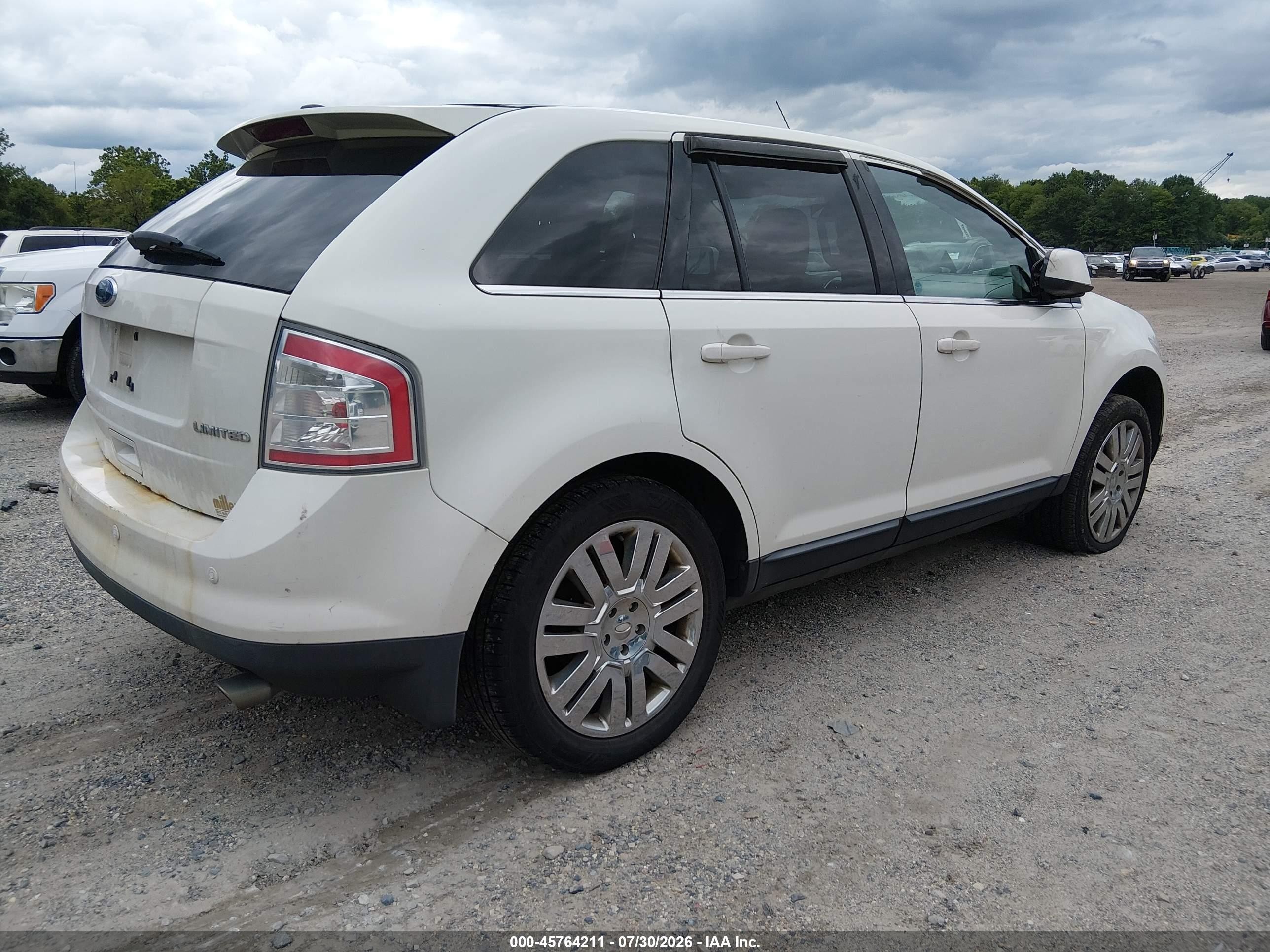 2009 Ford Edge Limited White vin: 2FMDK39C49BA87564