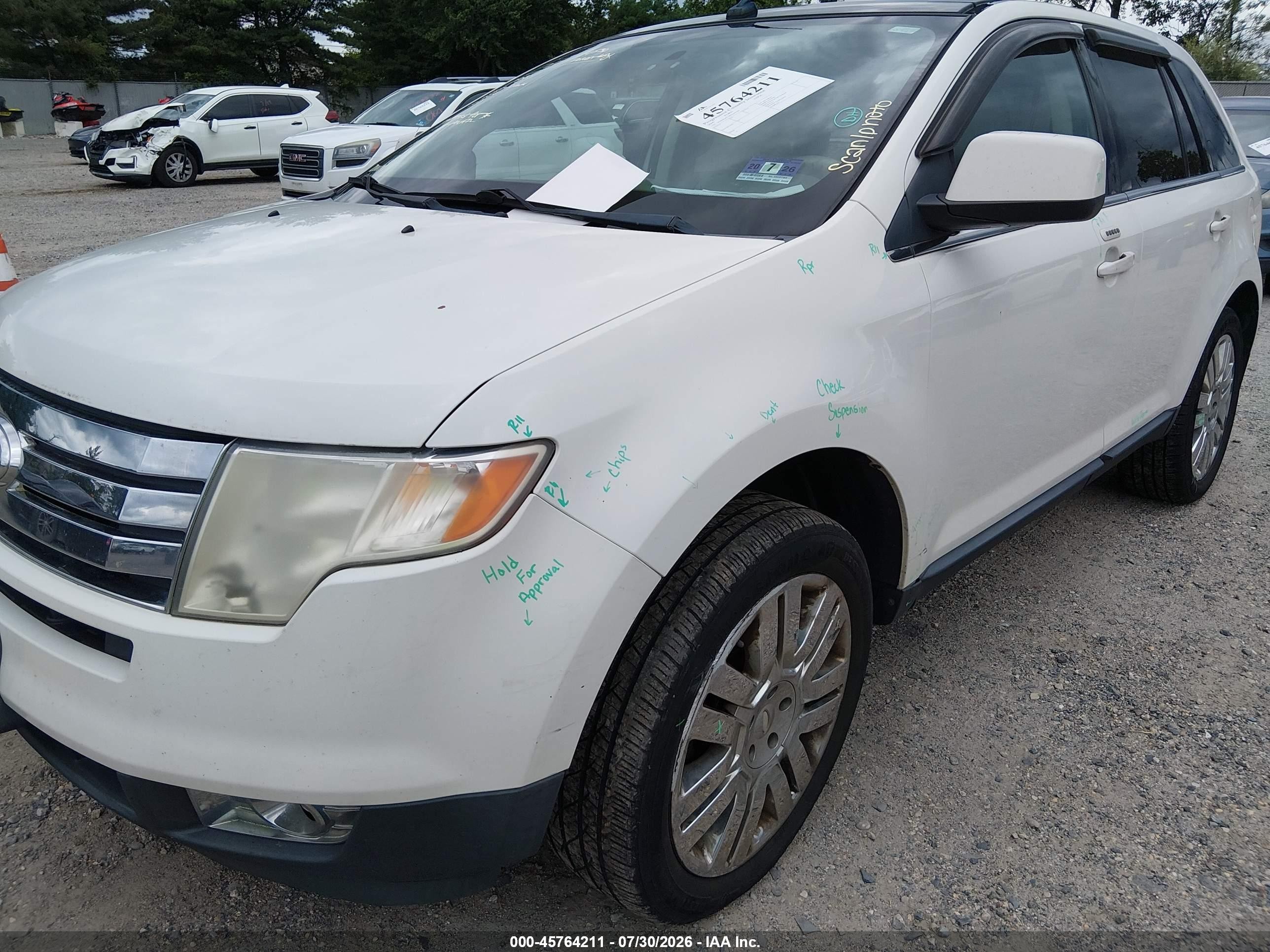 2009 Ford Edge Limited White vin: 2FMDK39C49BA87564
