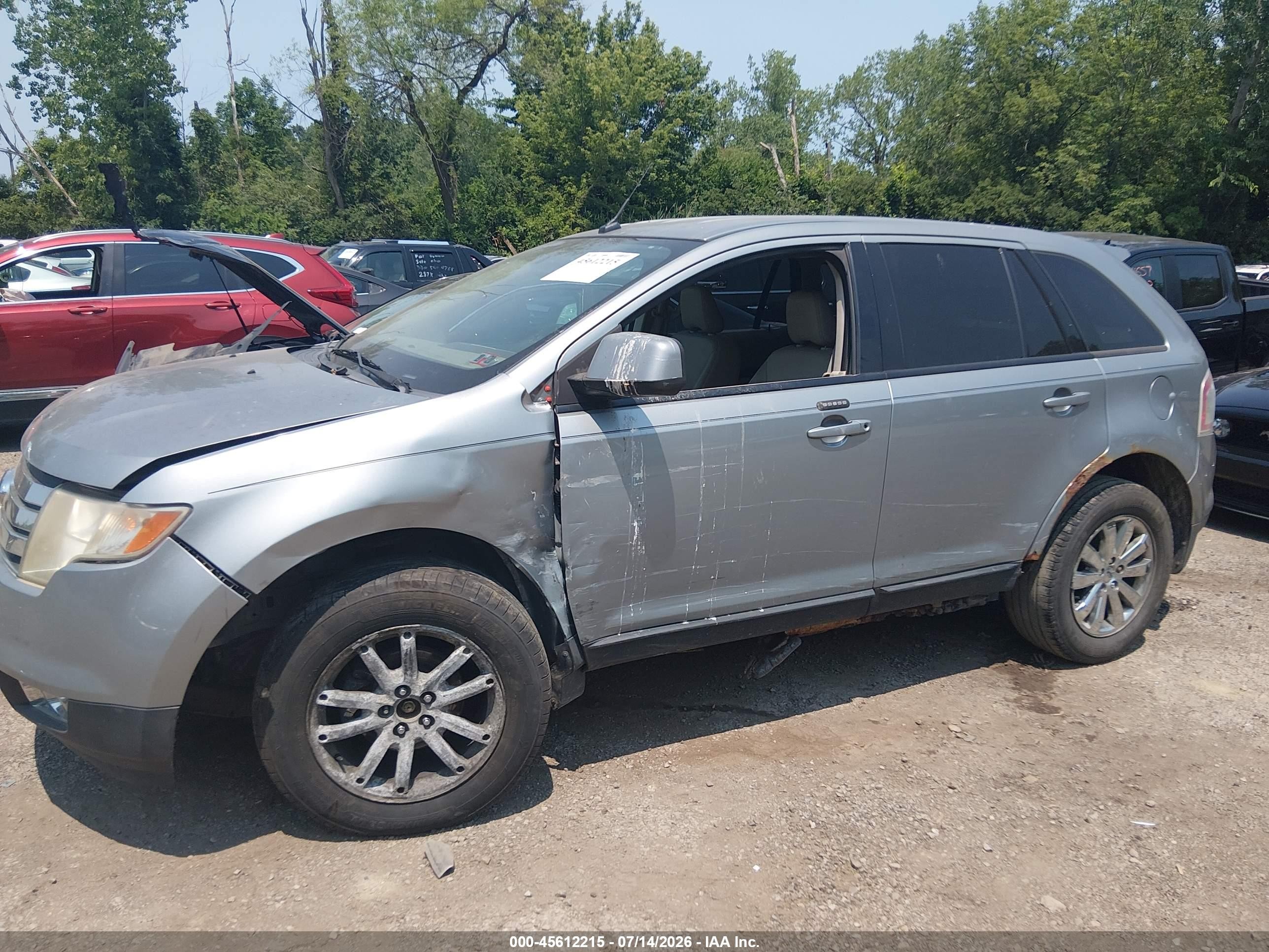 2007 Ford Edge Sel Plus Silver vin: 2FMDK39C57BA32599