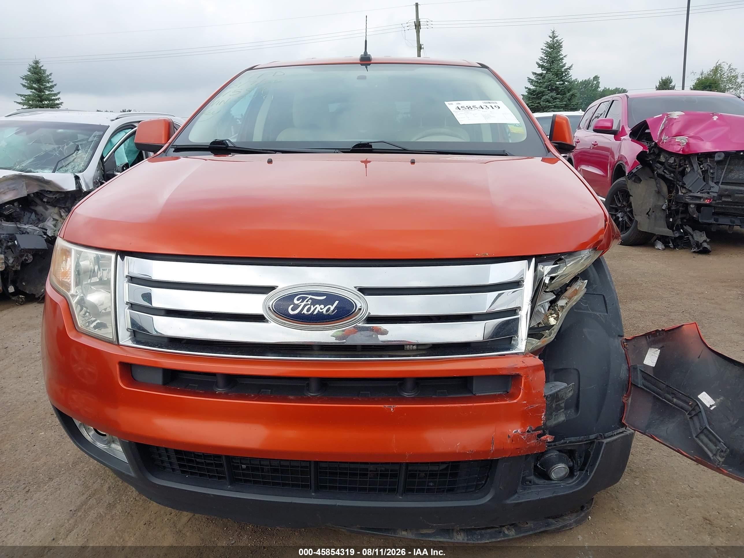 2007 Ford Edge Sel Plus Orange vin: 2FMDK39C57BB13991