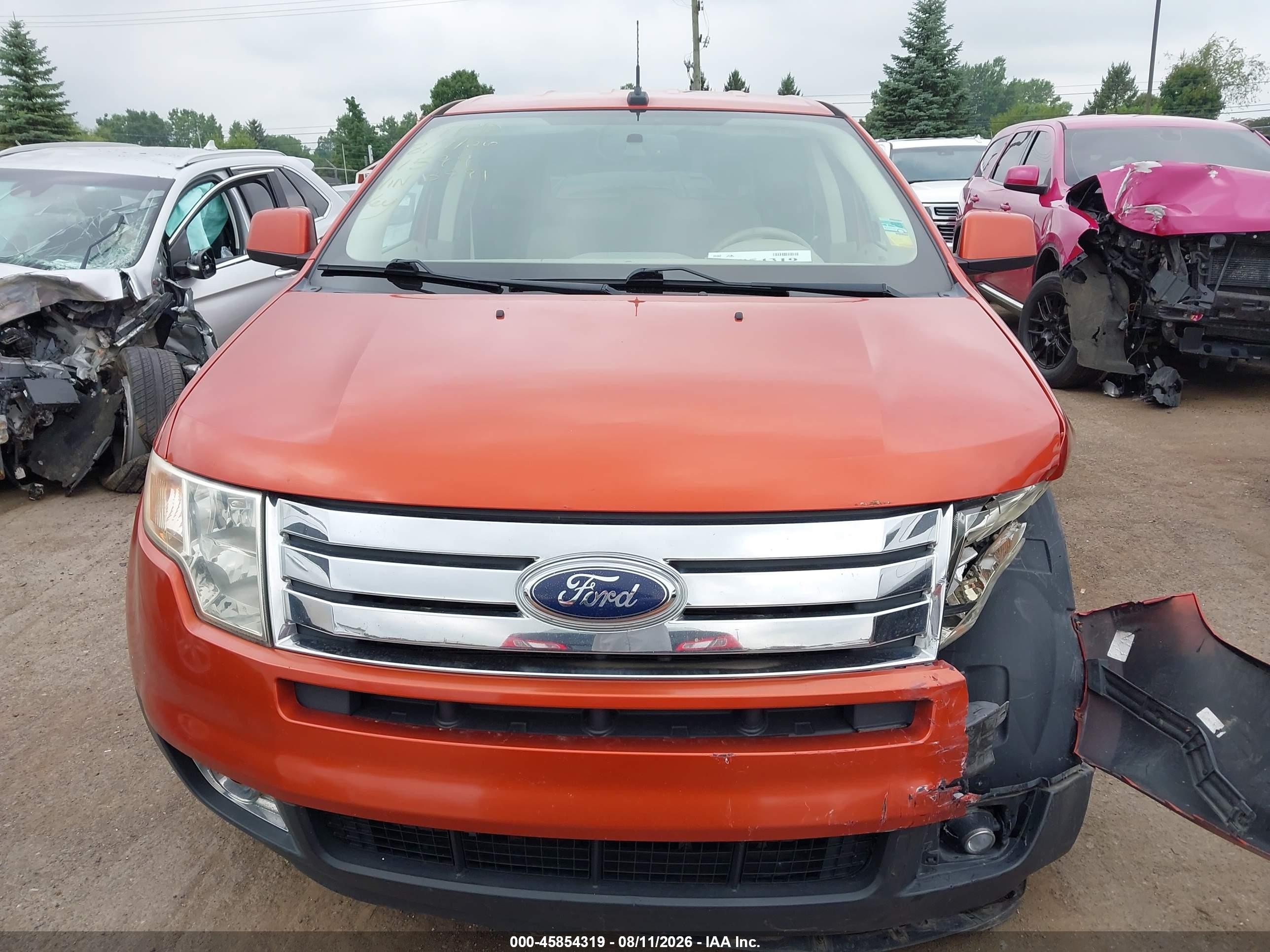 2007 Ford Edge Sel Plus Orange vin: 2FMDK39C57BB13991