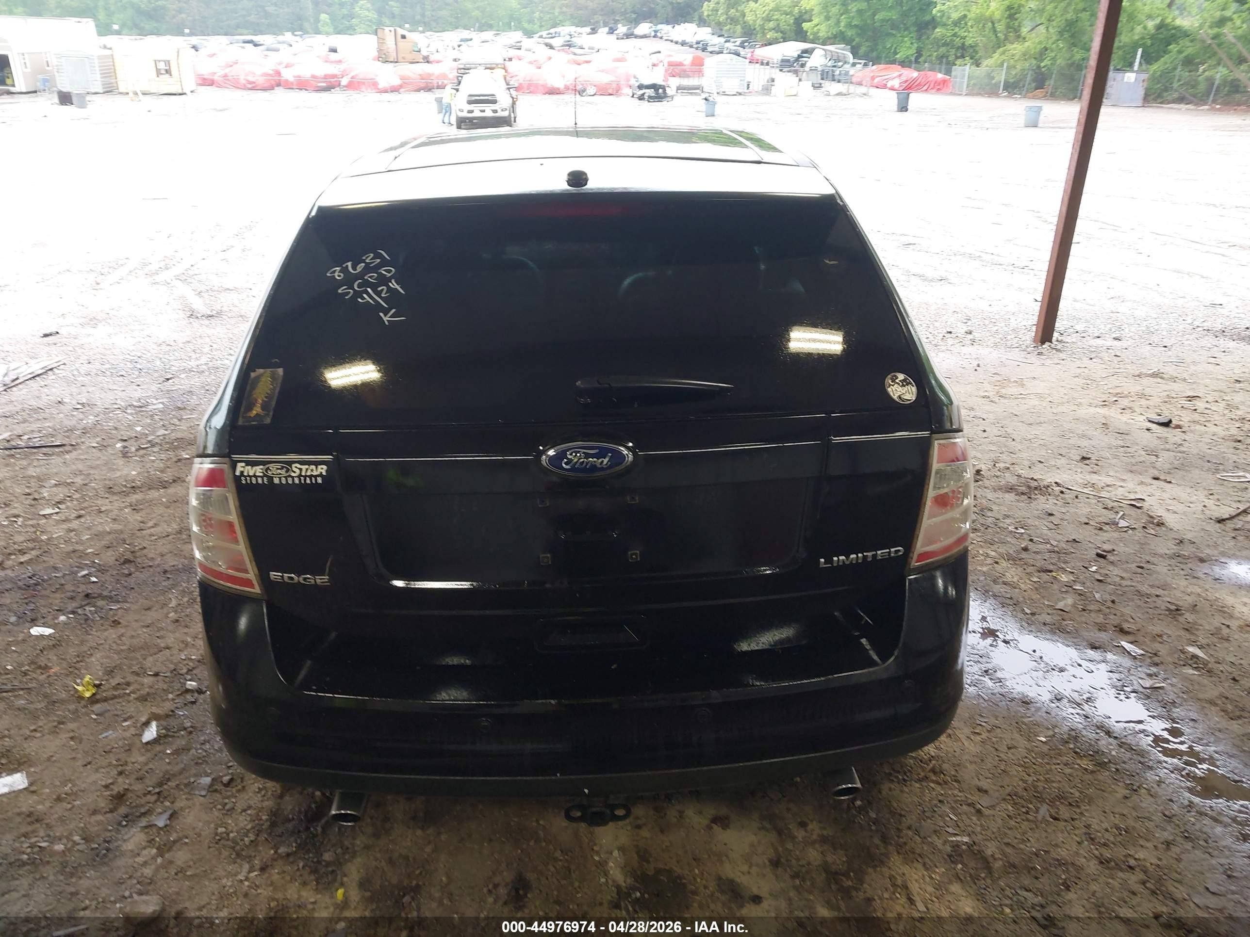 2008 Ford Edge Limited Black vin: 2FMDK39C58BB48631