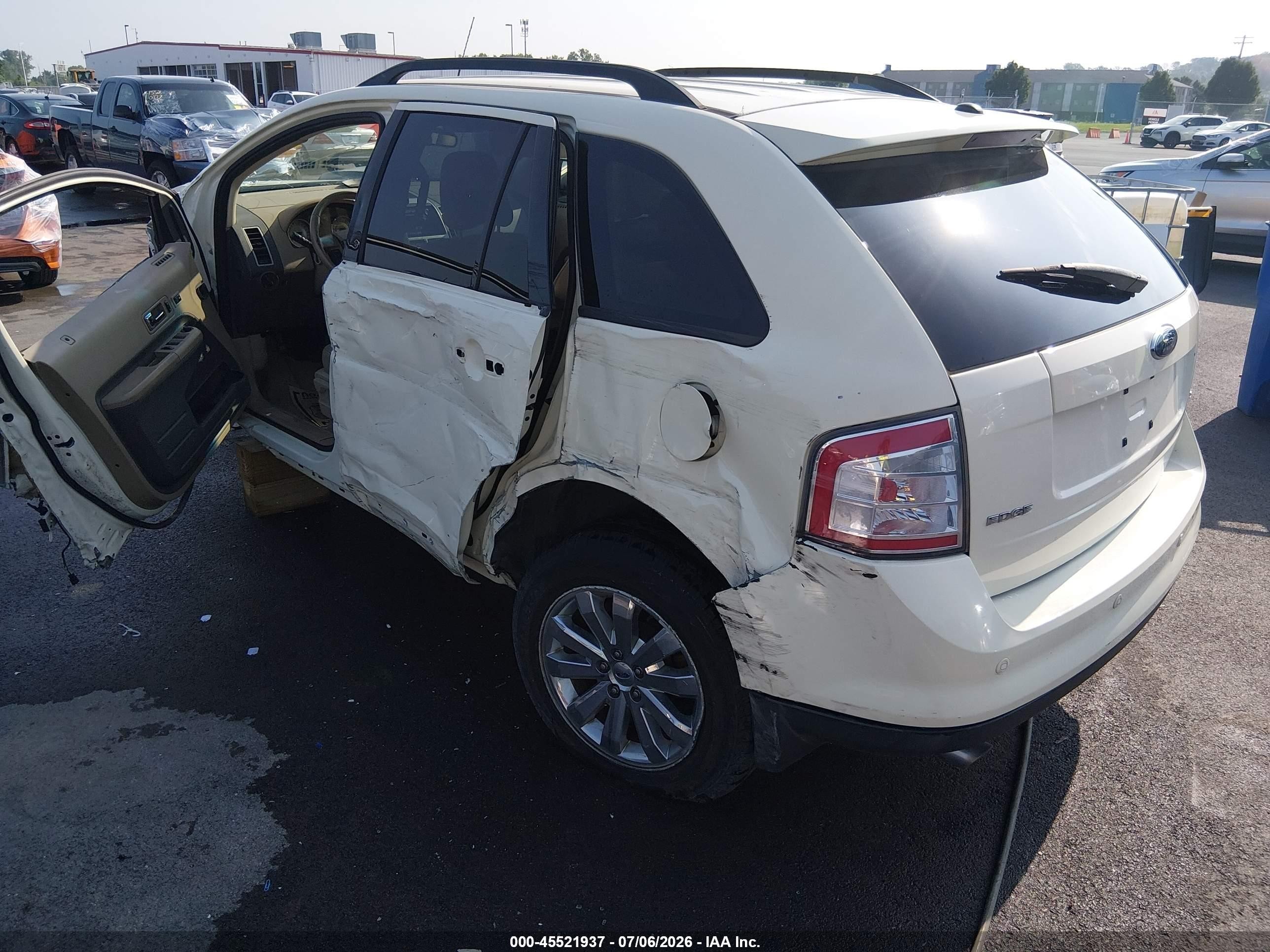 2007 Ford Edge Sel Plus White vin: 2FMDK39C67BB08010
