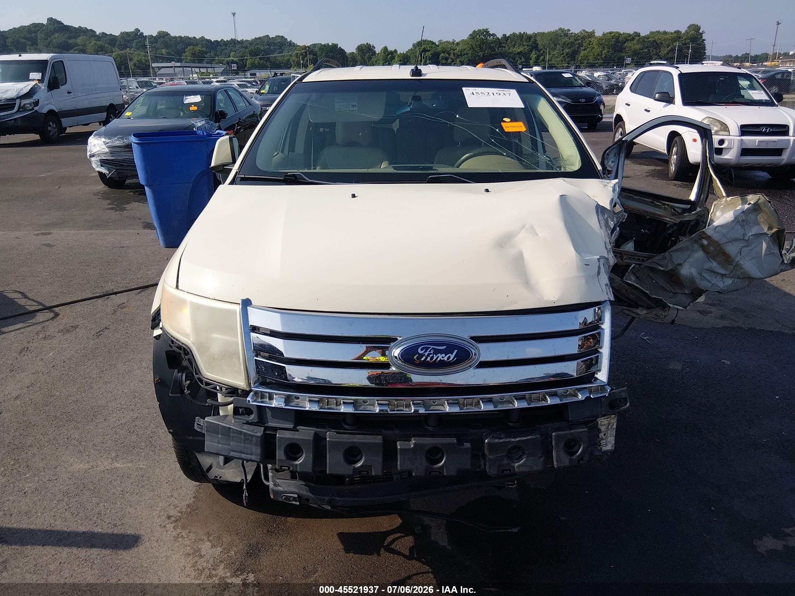 2007 Ford Edge Sel Plus White vin: 2FMDK39C67BB08010