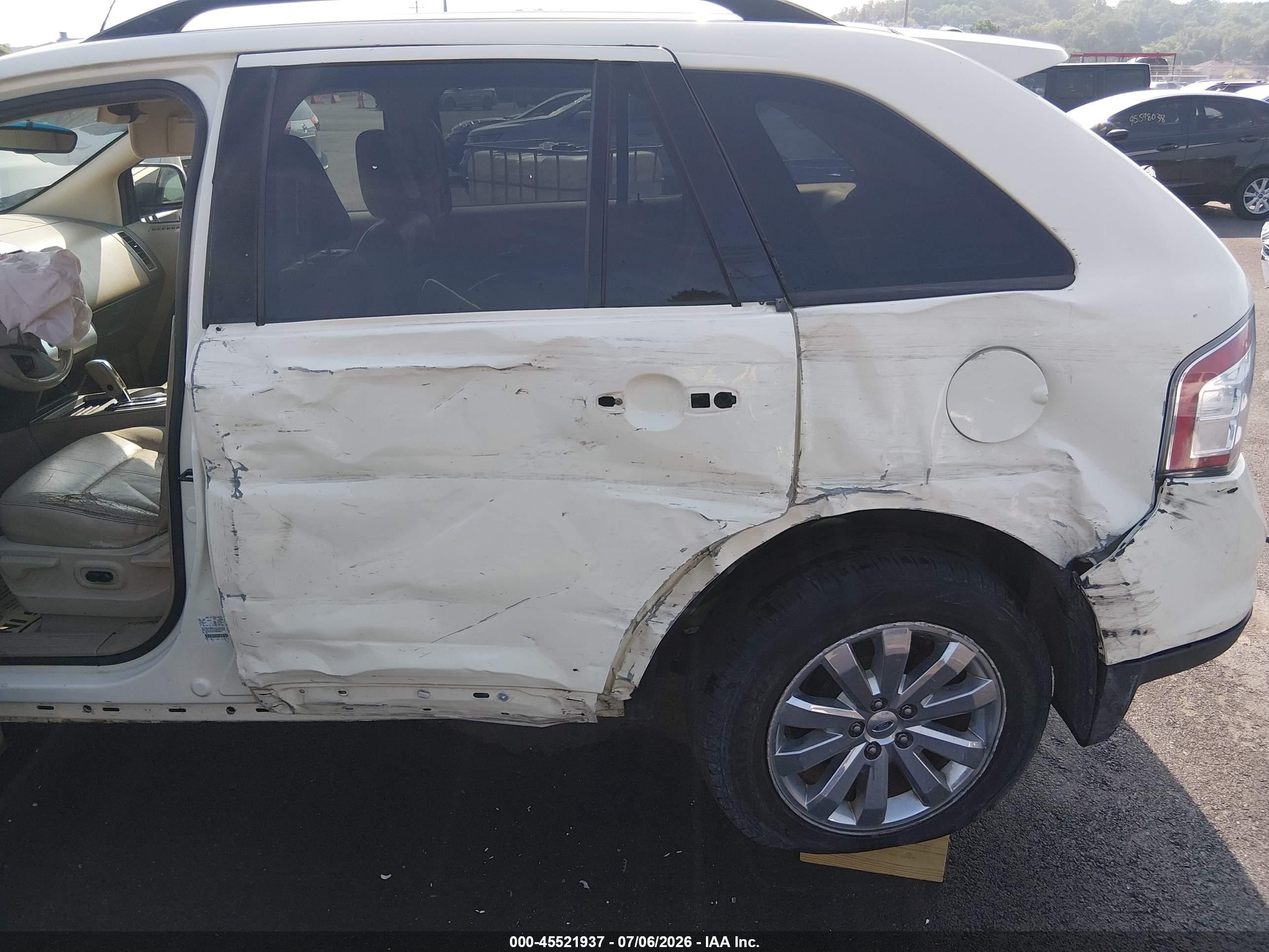 2007 Ford Edge Sel Plus White vin: 2FMDK39C67BB08010