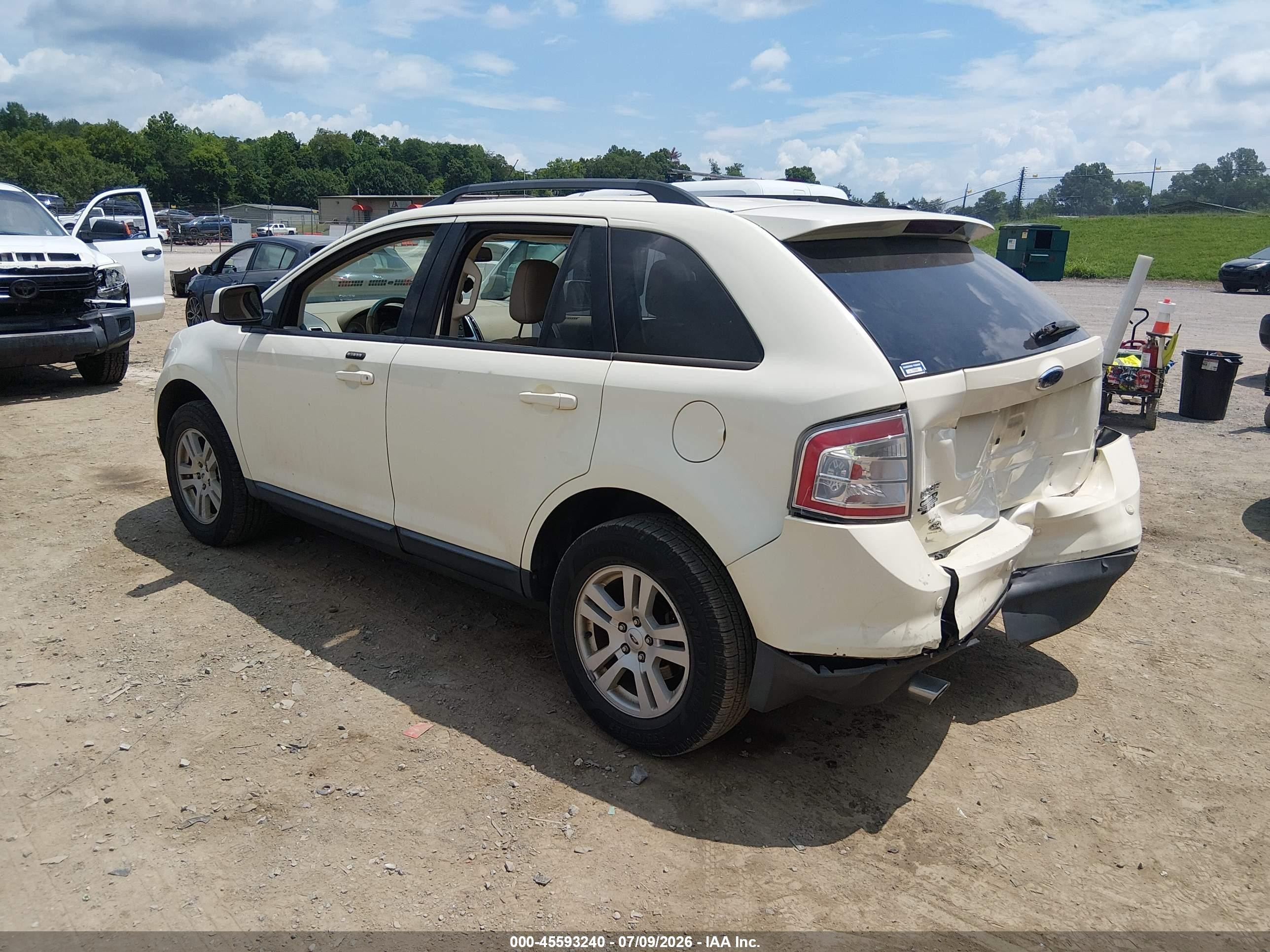 2007 Ford Edge Sel Plus White vin: 2FMDK39C67BB71818