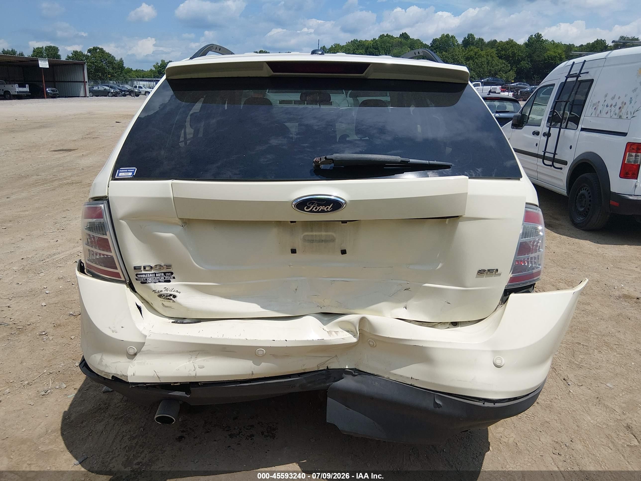 2007 Ford Edge Sel Plus White vin: 2FMDK39C67BB71818