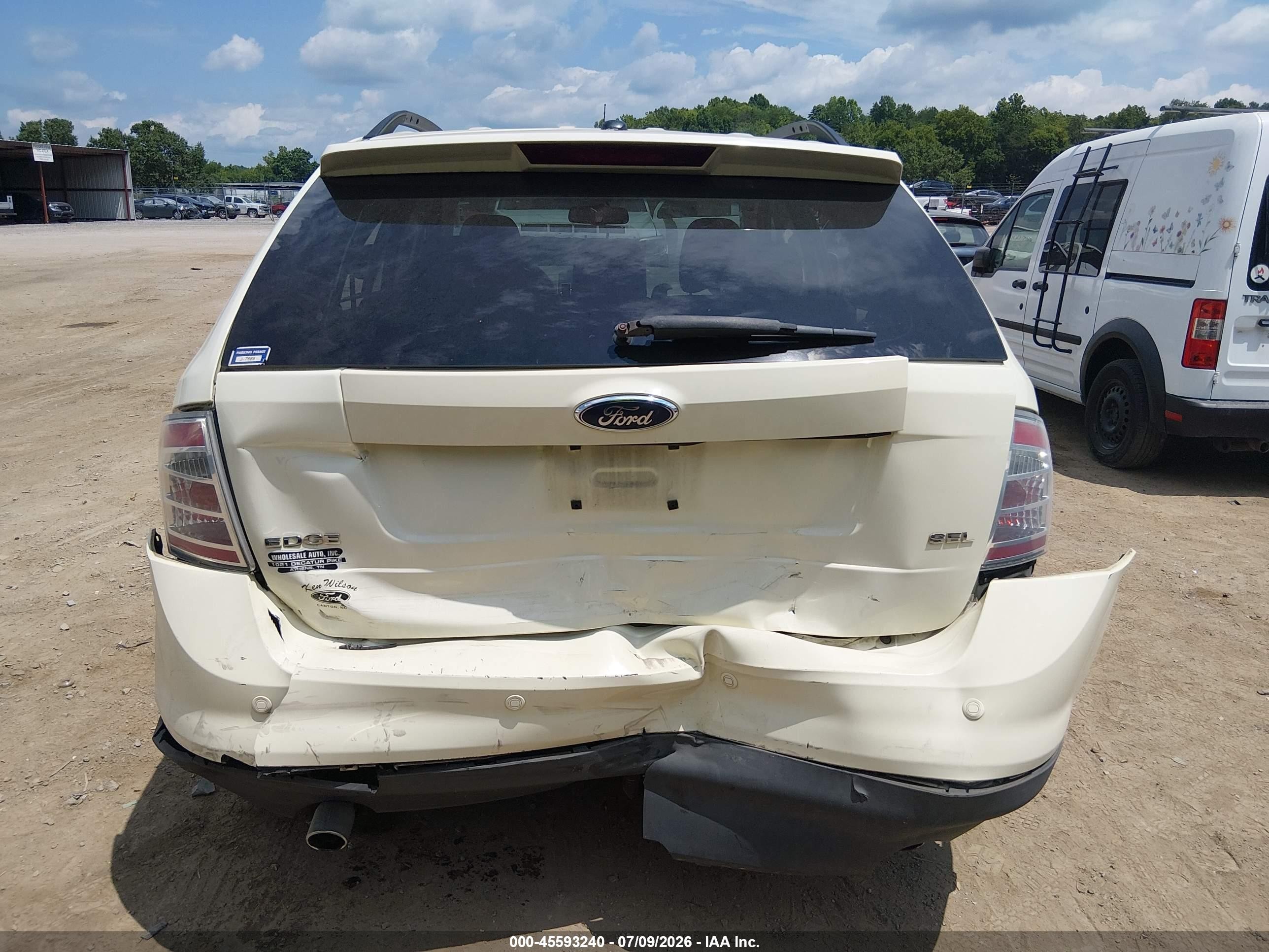 2007 Ford Edge Sel Plus White vin: 2FMDK39C67BB71818