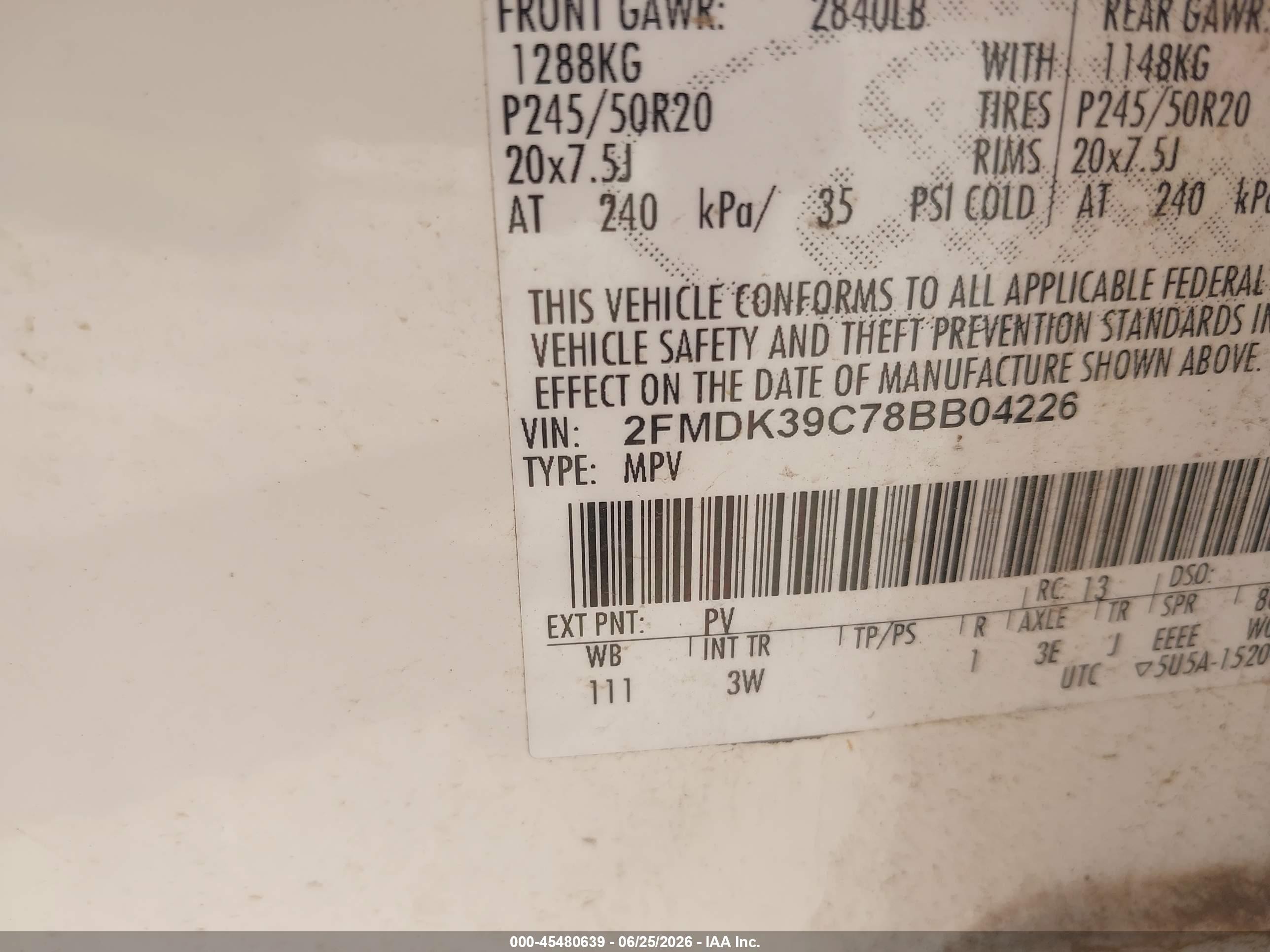 2008 Ford Edge Limited Белый vin: 2FMDK39C78BB04226