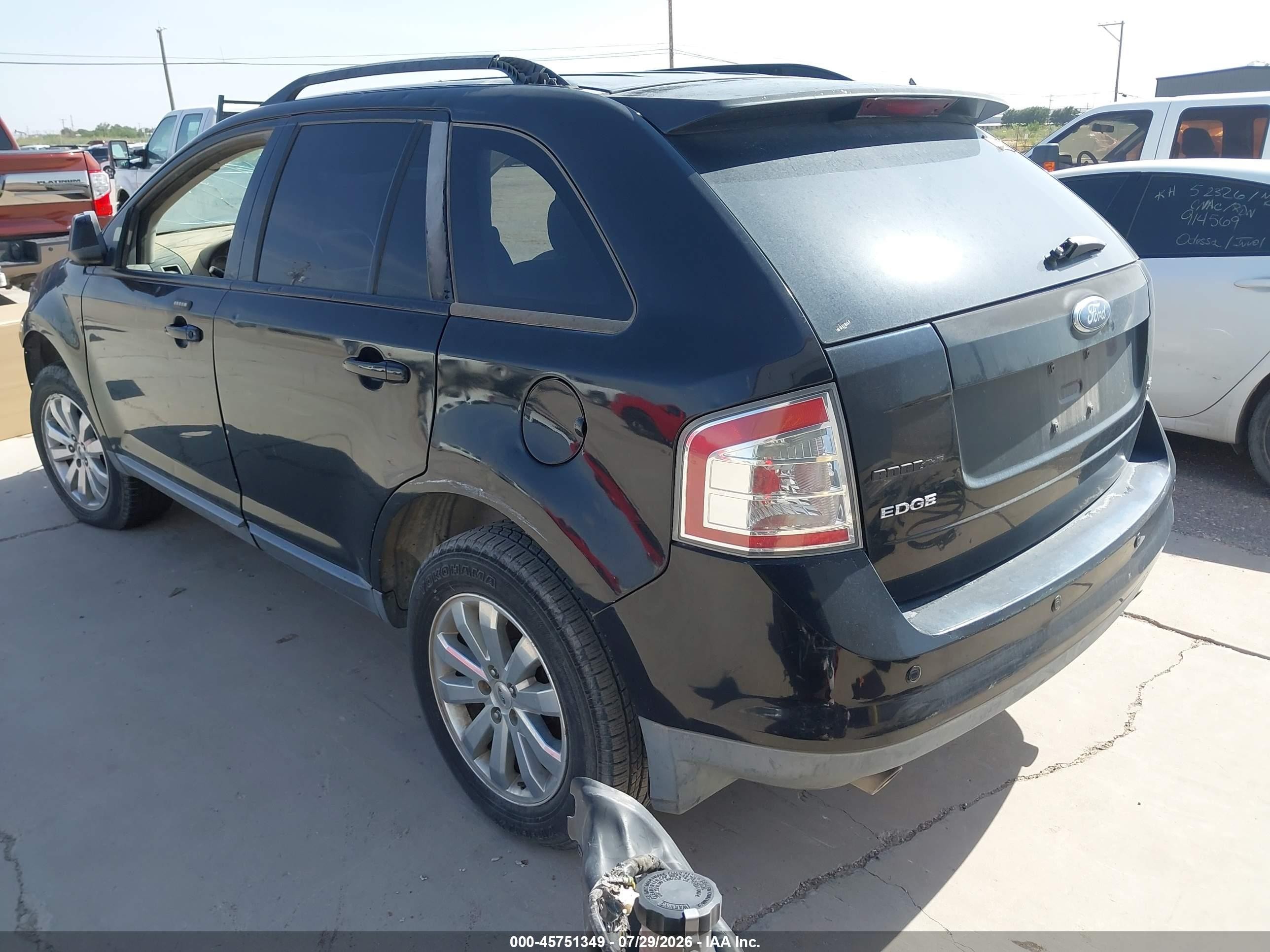2007 Ford Edge Sel Plus Black vin: 2FMDK39C87BA25453