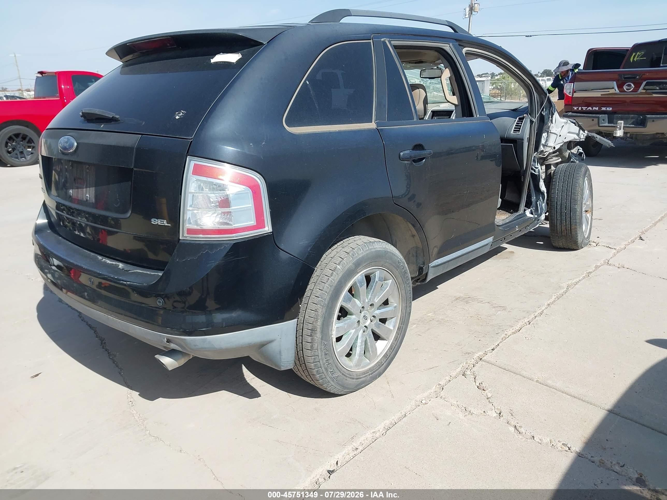 2007 Ford Edge Sel Plus Black vin: 2FMDK39C87BA25453