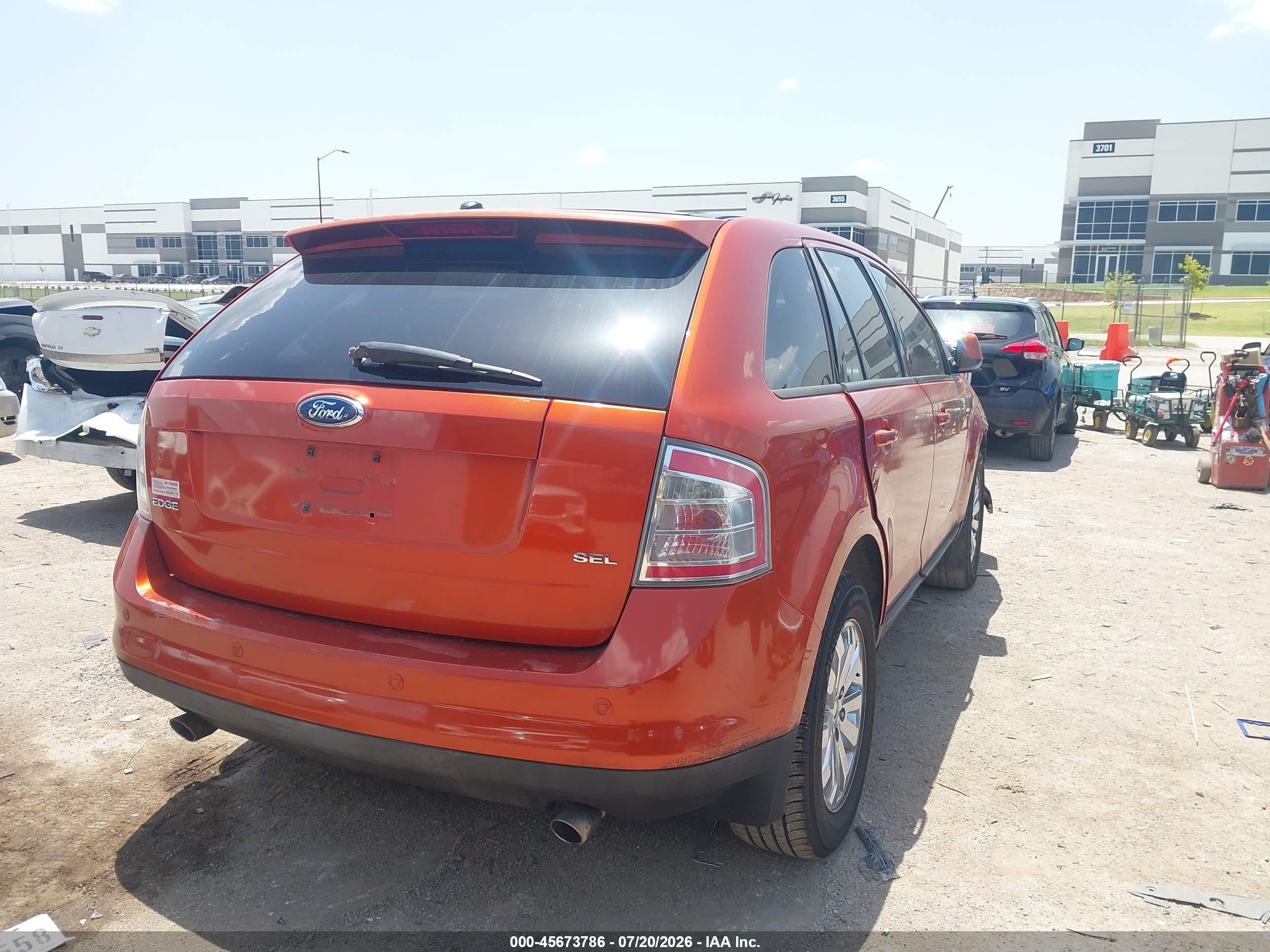 2007 Ford Edge Sel Plus Оранжевый vin: 2FMDK39C87BB25732