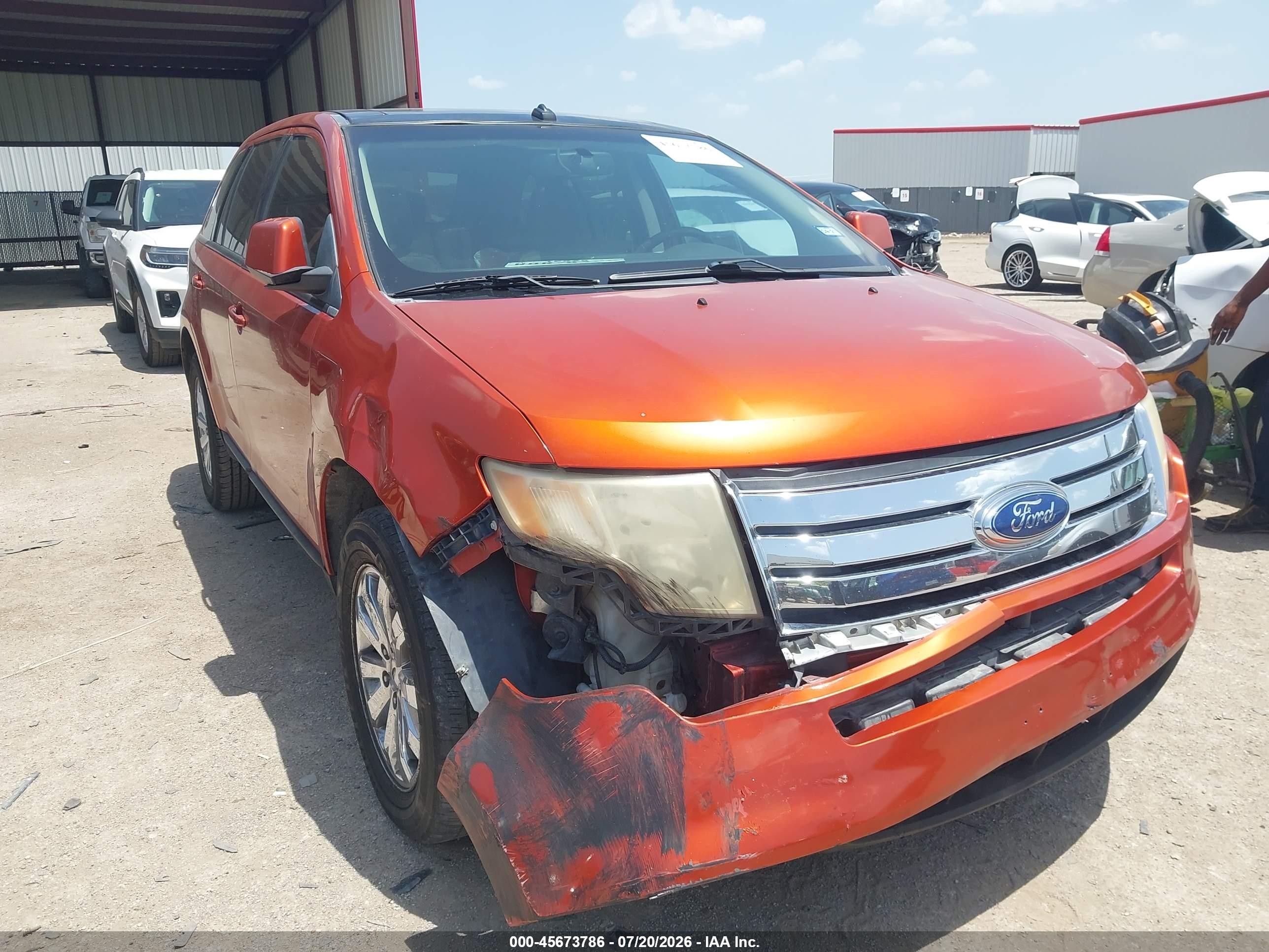 2007 Ford Edge Sel Plus Оранжевый vin: 2FMDK39C87BB25732
