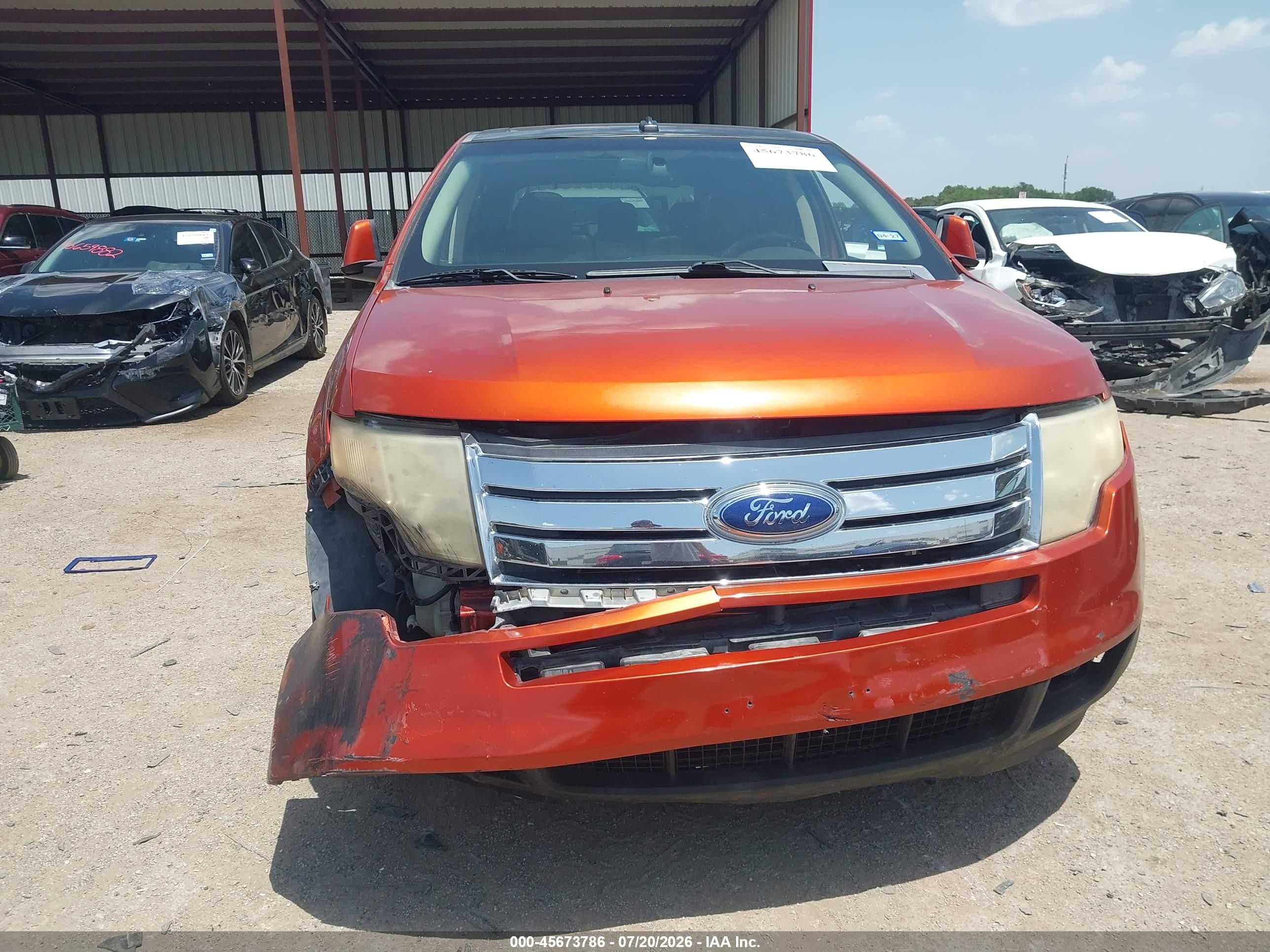 2007 Ford Edge Sel Plus Оранжевый vin: 2FMDK39C87BB25732